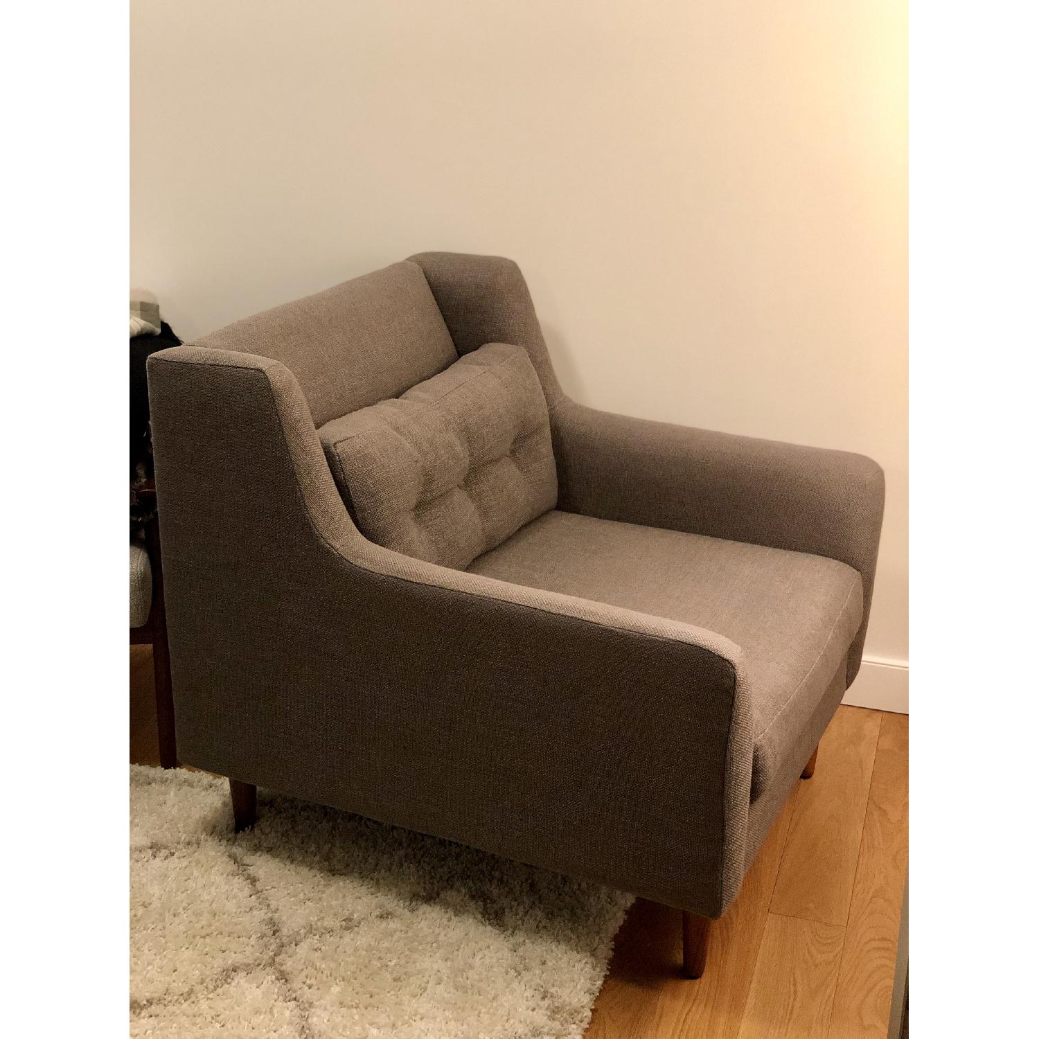 West Elm Crosby Armchair in Pebbleweave Shale Fabric - image-1