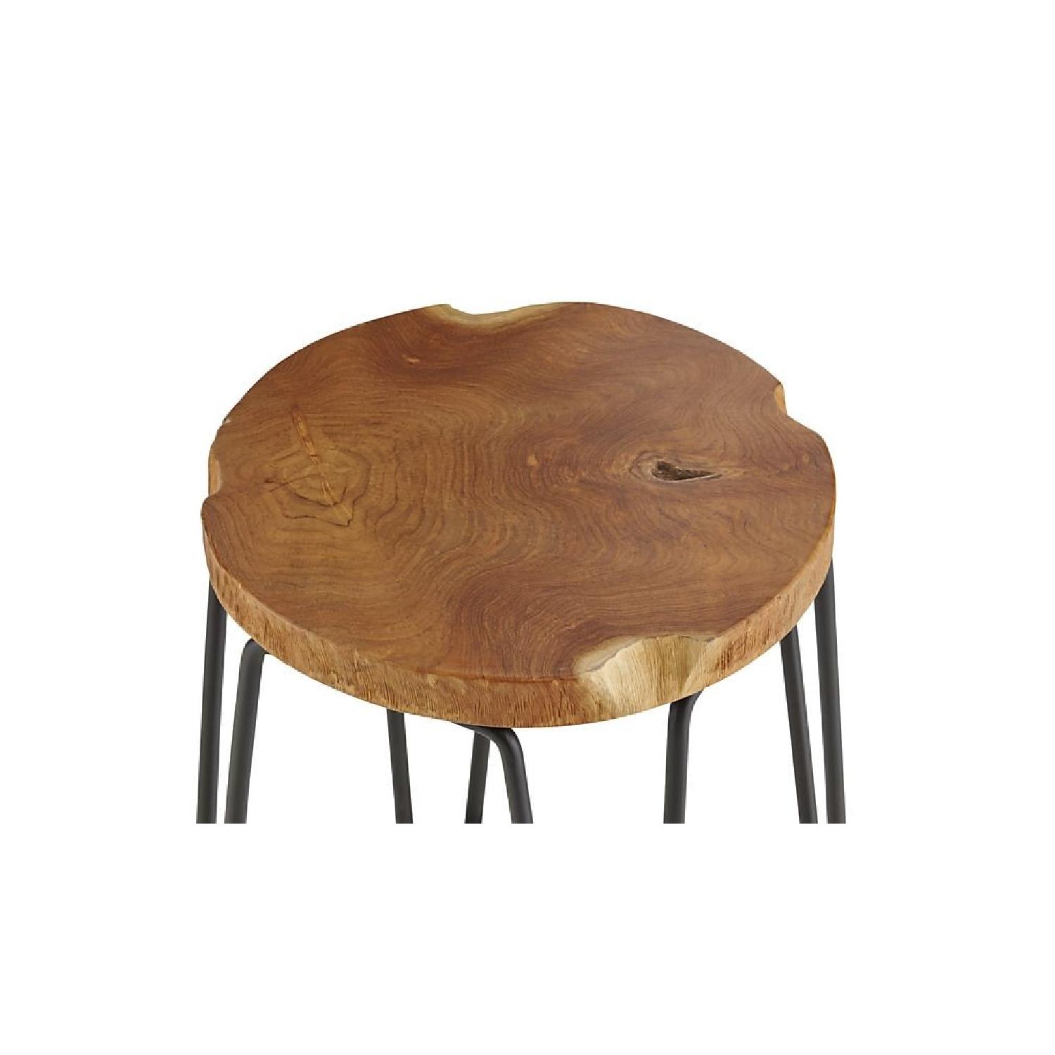 Crate & Barrel Origin Bar Stool w/ Teak Wood Top - image-5