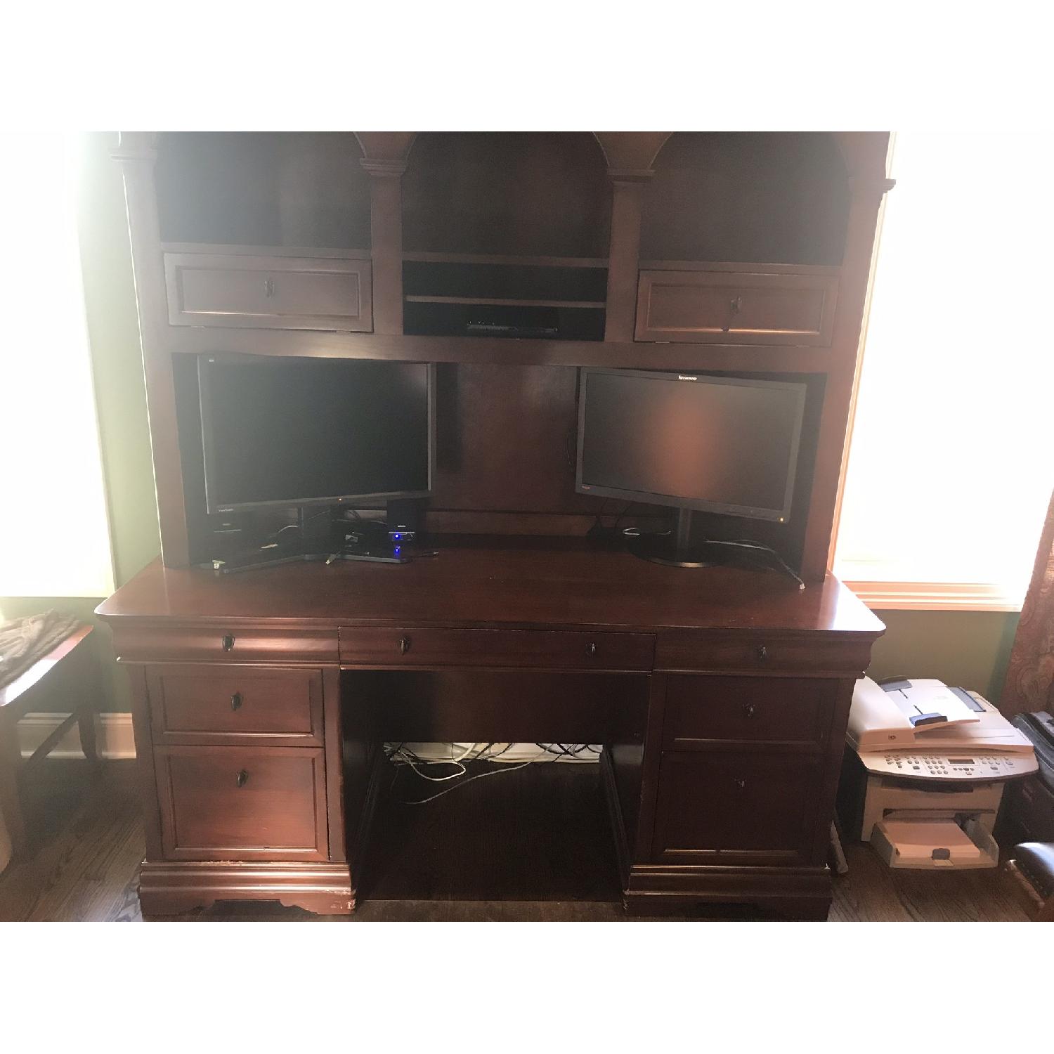 Executive Credenza Desk w/ Hutch - image-2