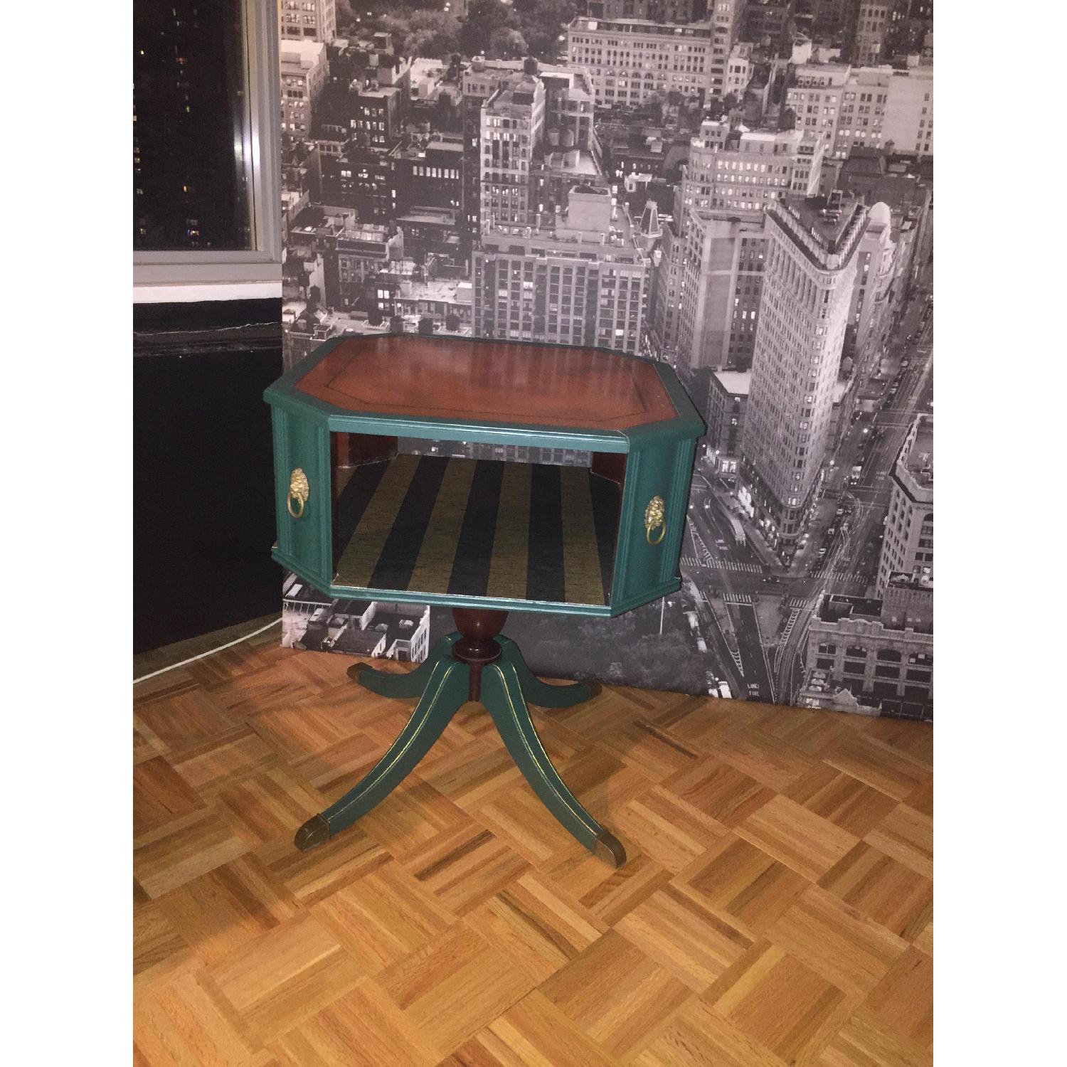 Antique Dark Green Side Table AptDeco