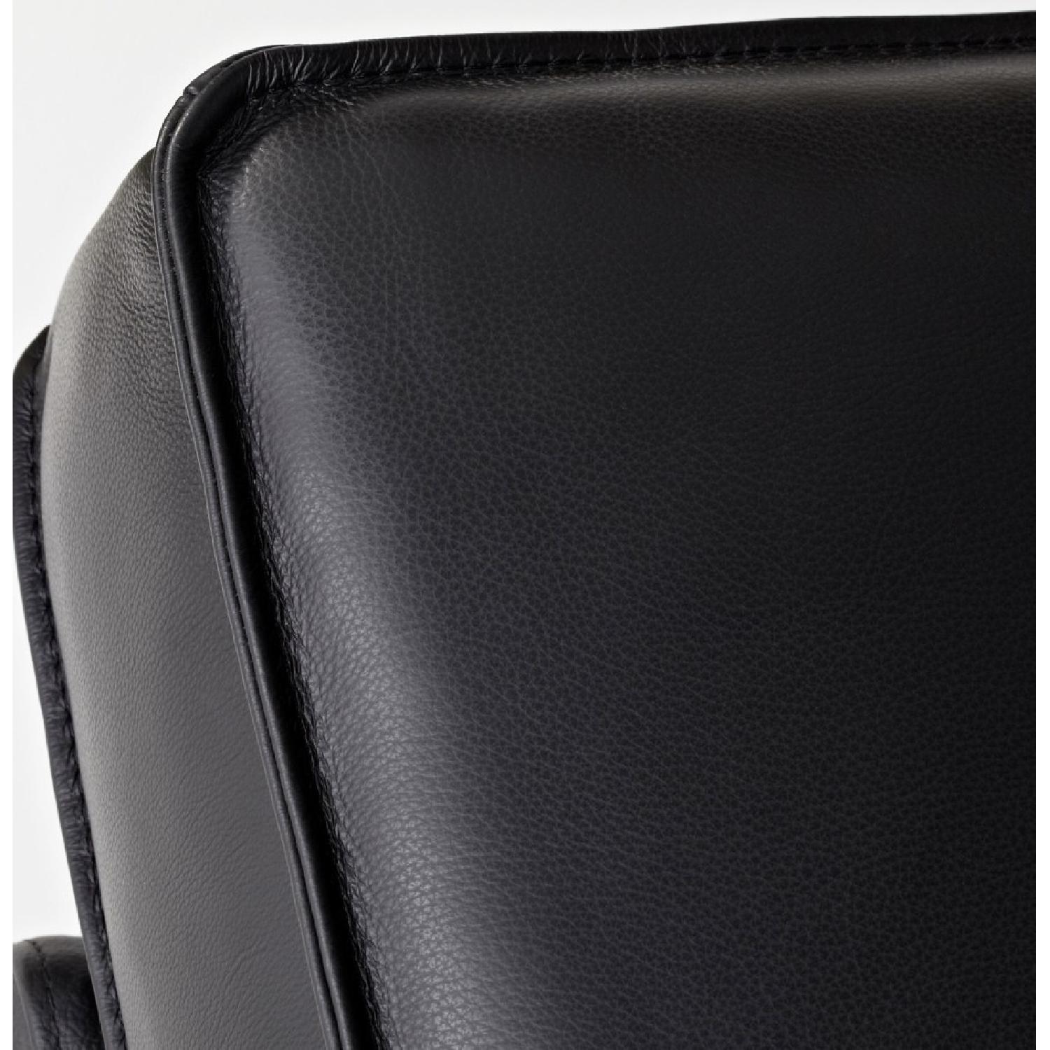 Ikea  Black Leather 2-Piece Chaise Sectional Sofa & Ottoman - image-4