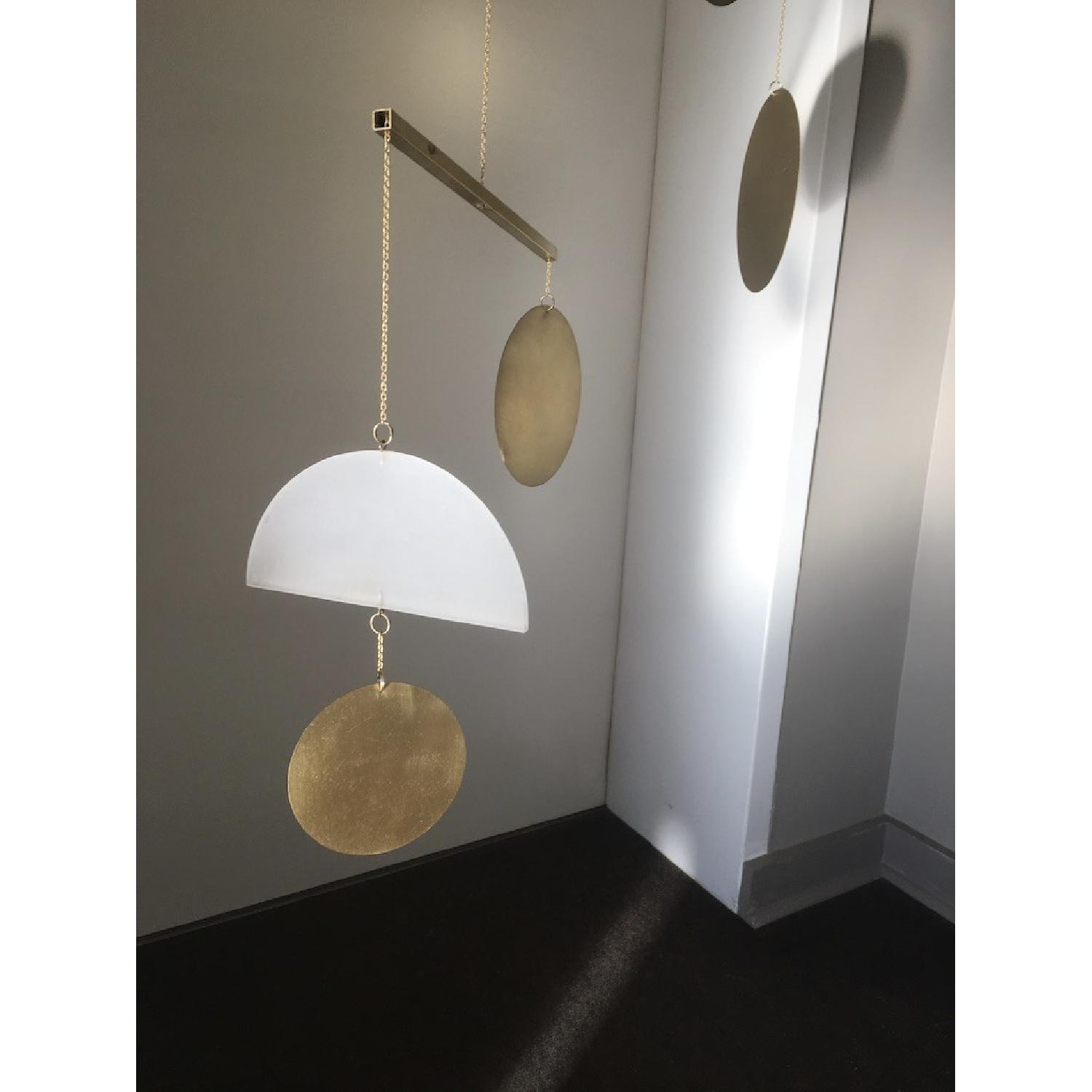 Circle & Line Design Brass Geometric Mobile - image-1