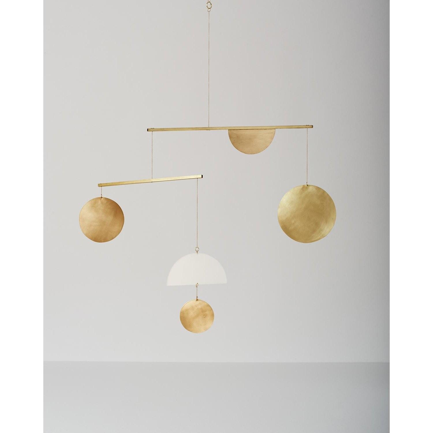Circle & Line Design Brass Geometric Mobile - image-2