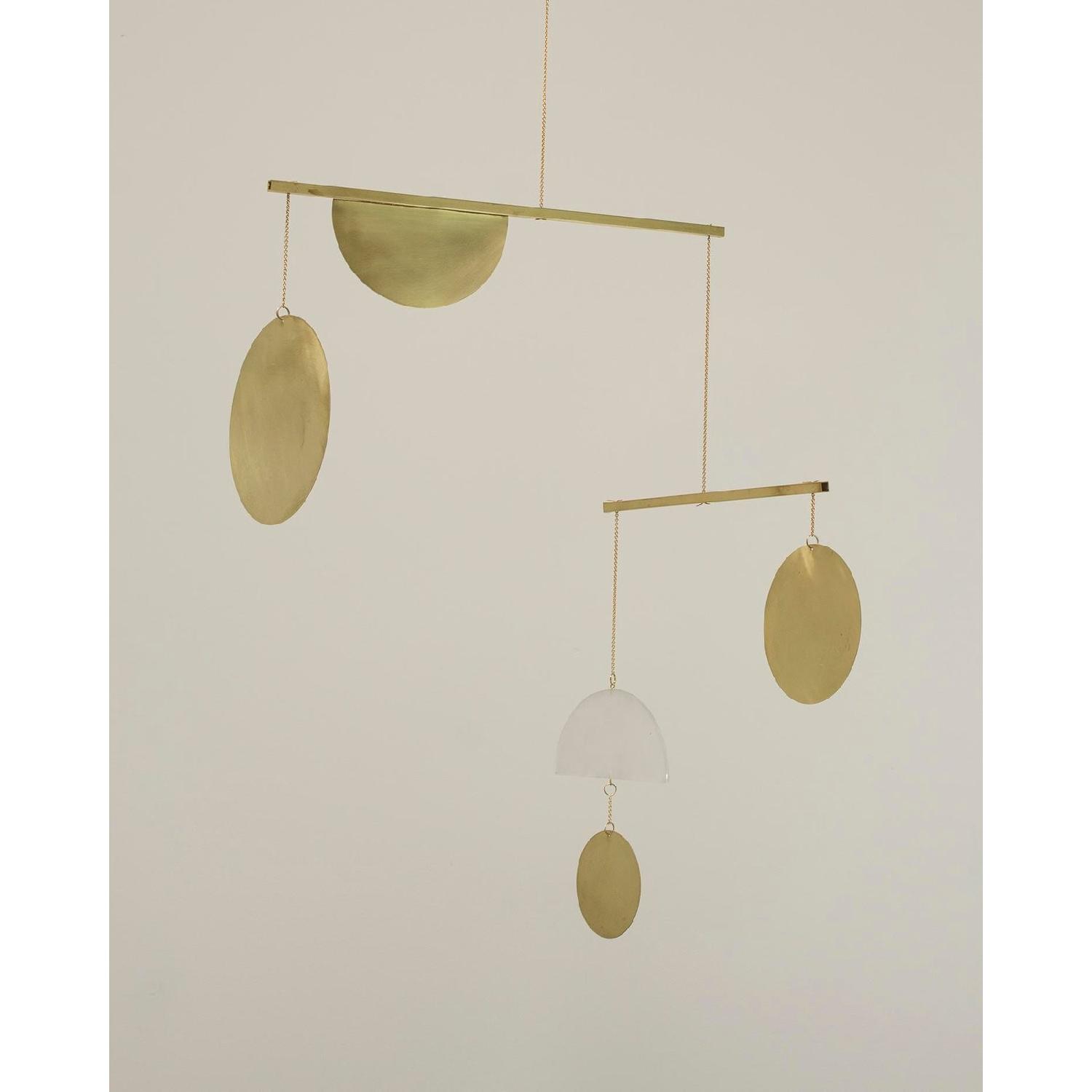 Circle & Line Design Brass Geometric Mobile - image-3
