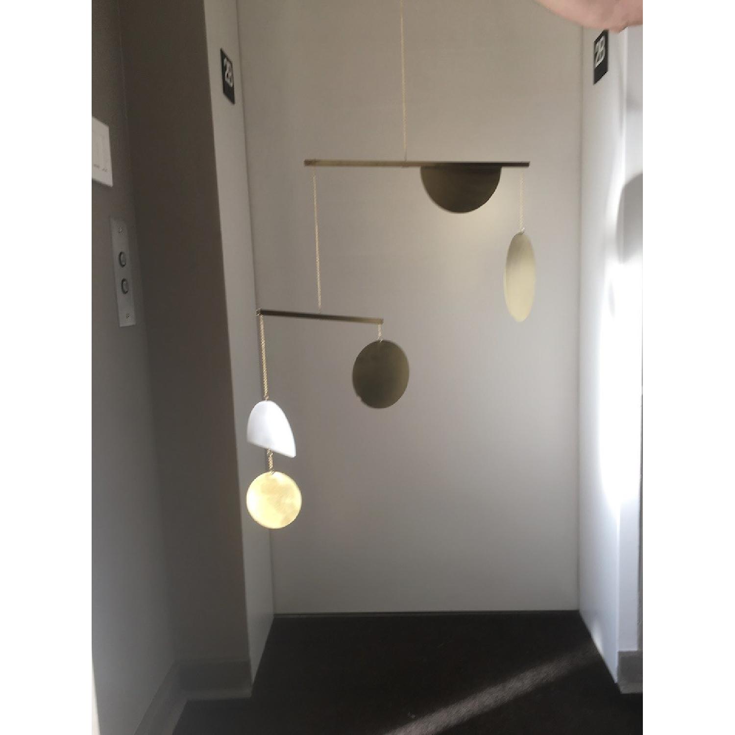 Circle & Line Design Brass Geometric Mobile - image-4