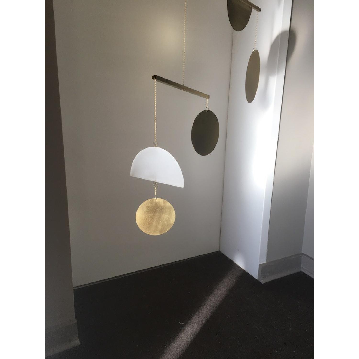 Circle & Line Design Brass Geometric Mobile - image-5