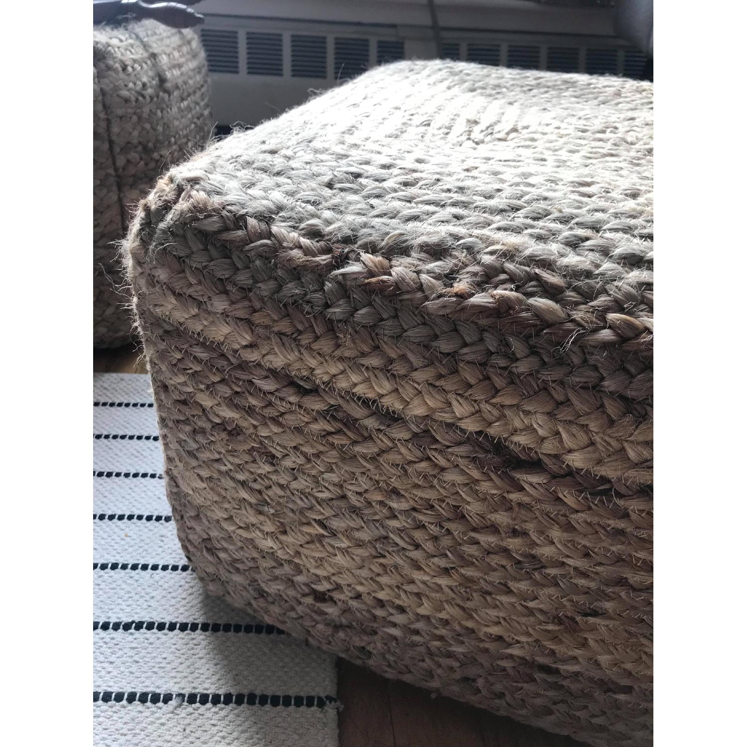 Langley Street Jute Square Pouf Ottomans - image-1