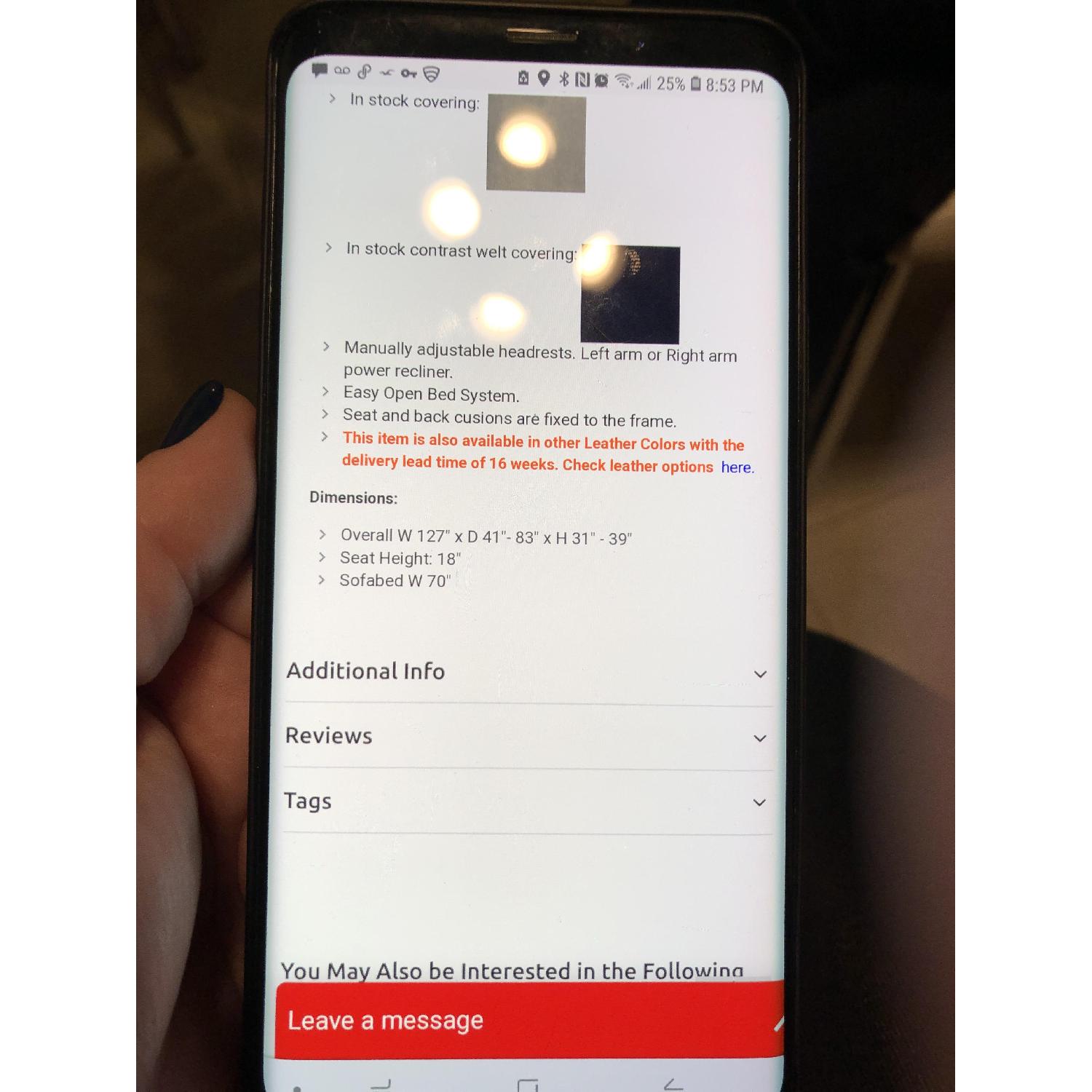 Natuzzi Sleeper Sectional Sofa w/ Recliner - image-4