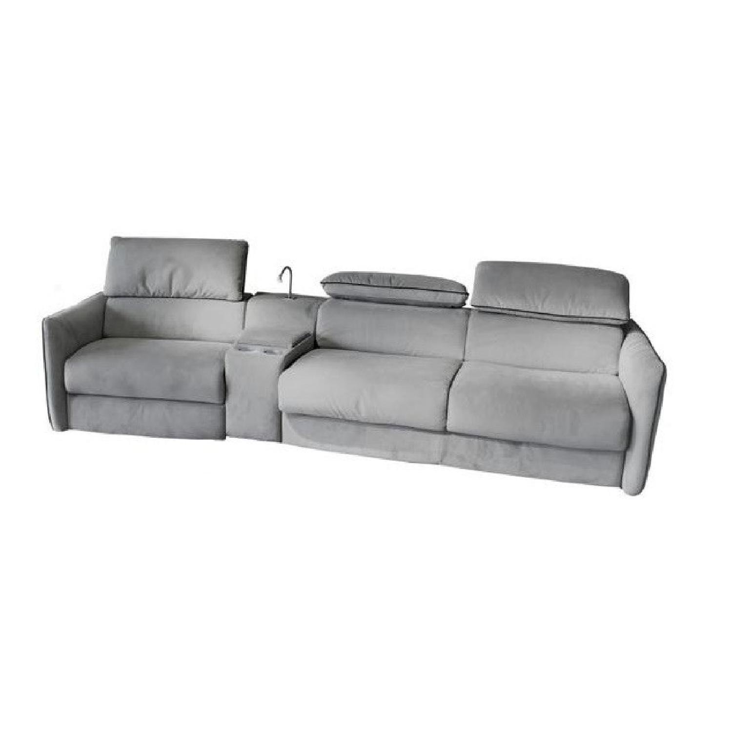 Natuzzi Sleeper Sectional Sofa w/ Recliner AptDeco