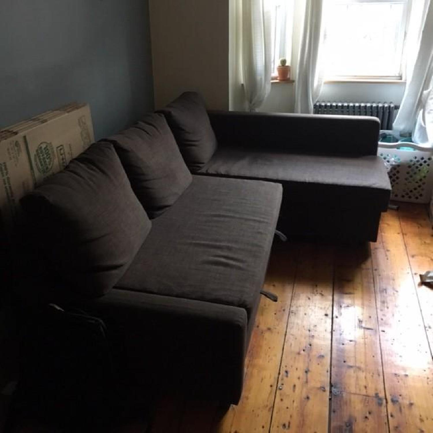 Ikea Friheten Dark Brown Sleeper Sectional Sofa - image-2