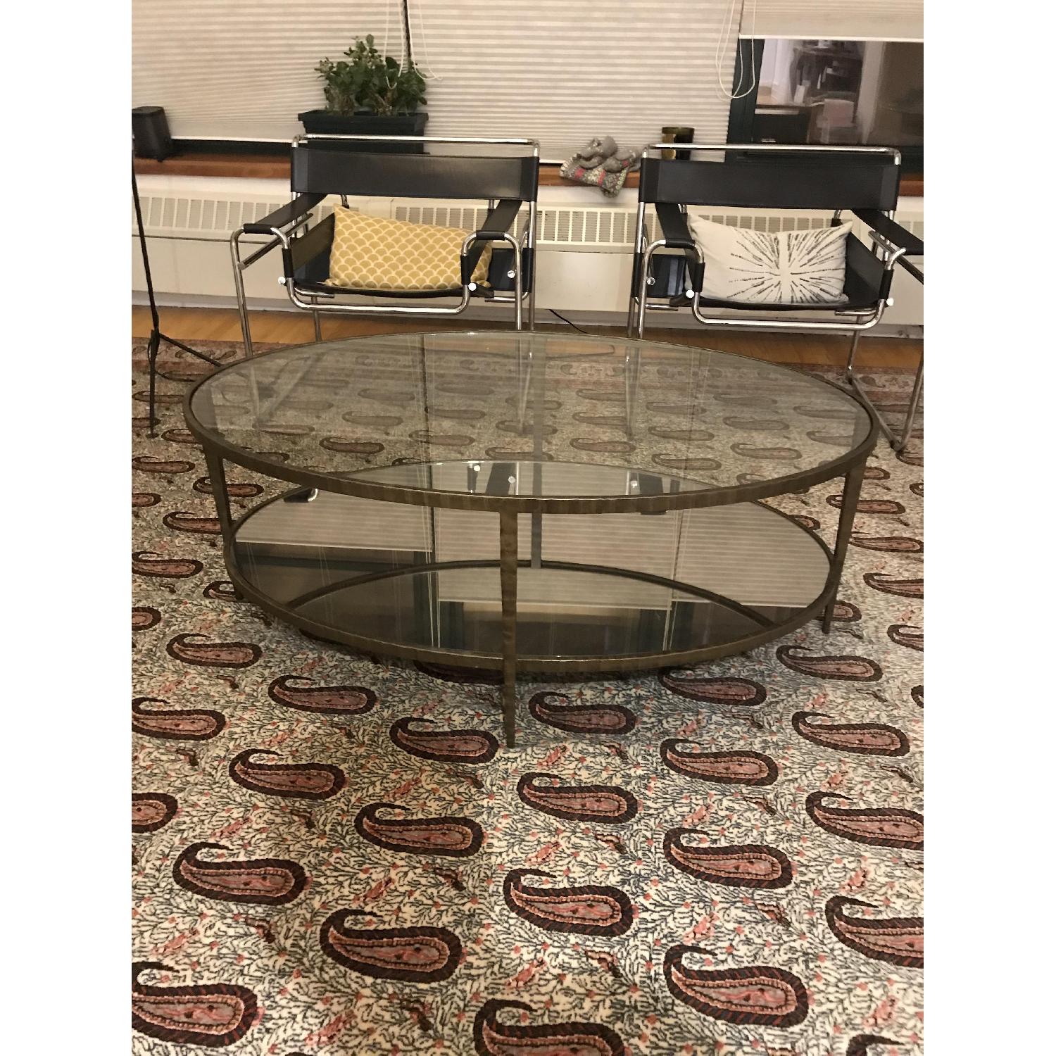 Crate & Barrel Clairemont Oval Coffee Table - image-1