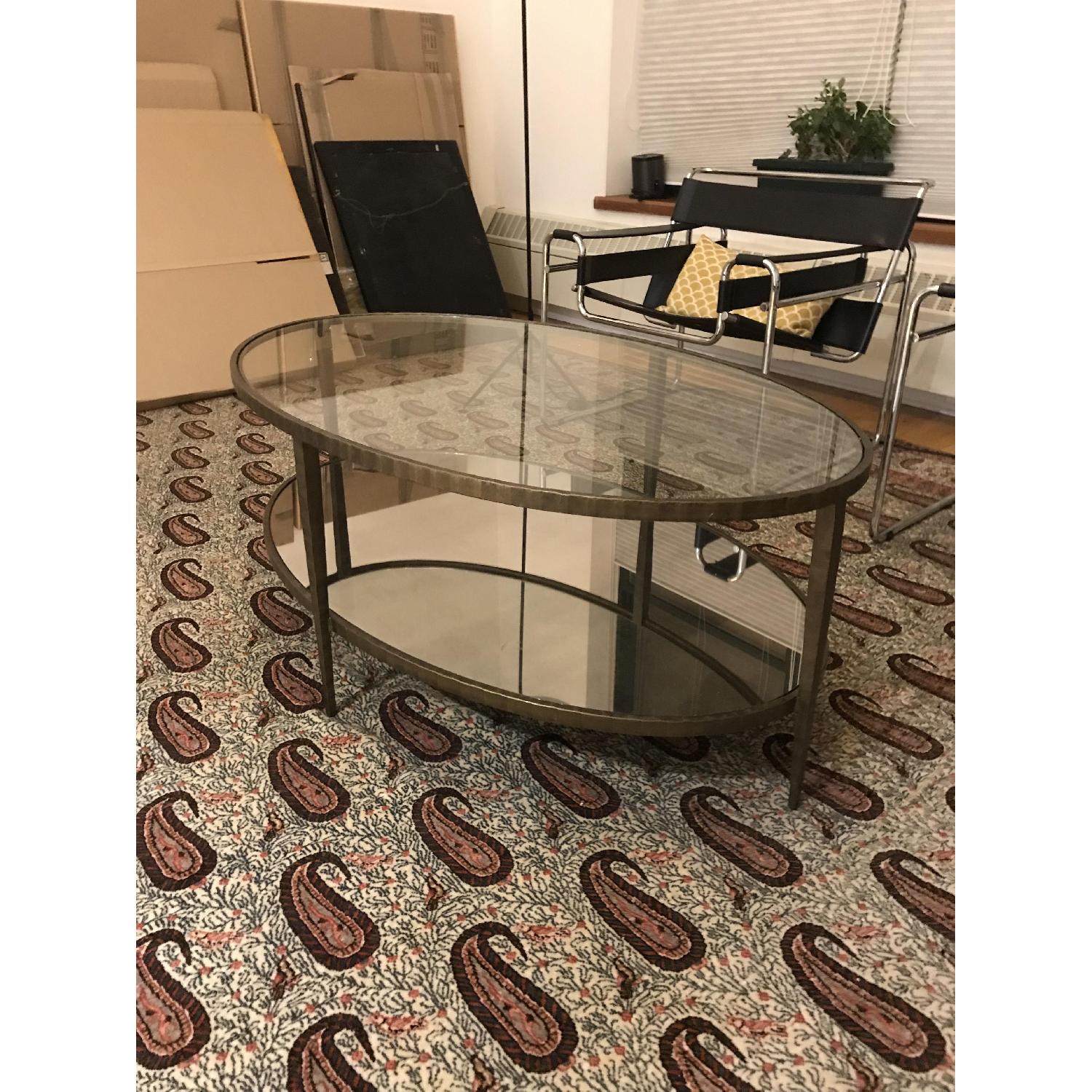 Crate & Barrel Clairemont Oval Coffee Table - image-2