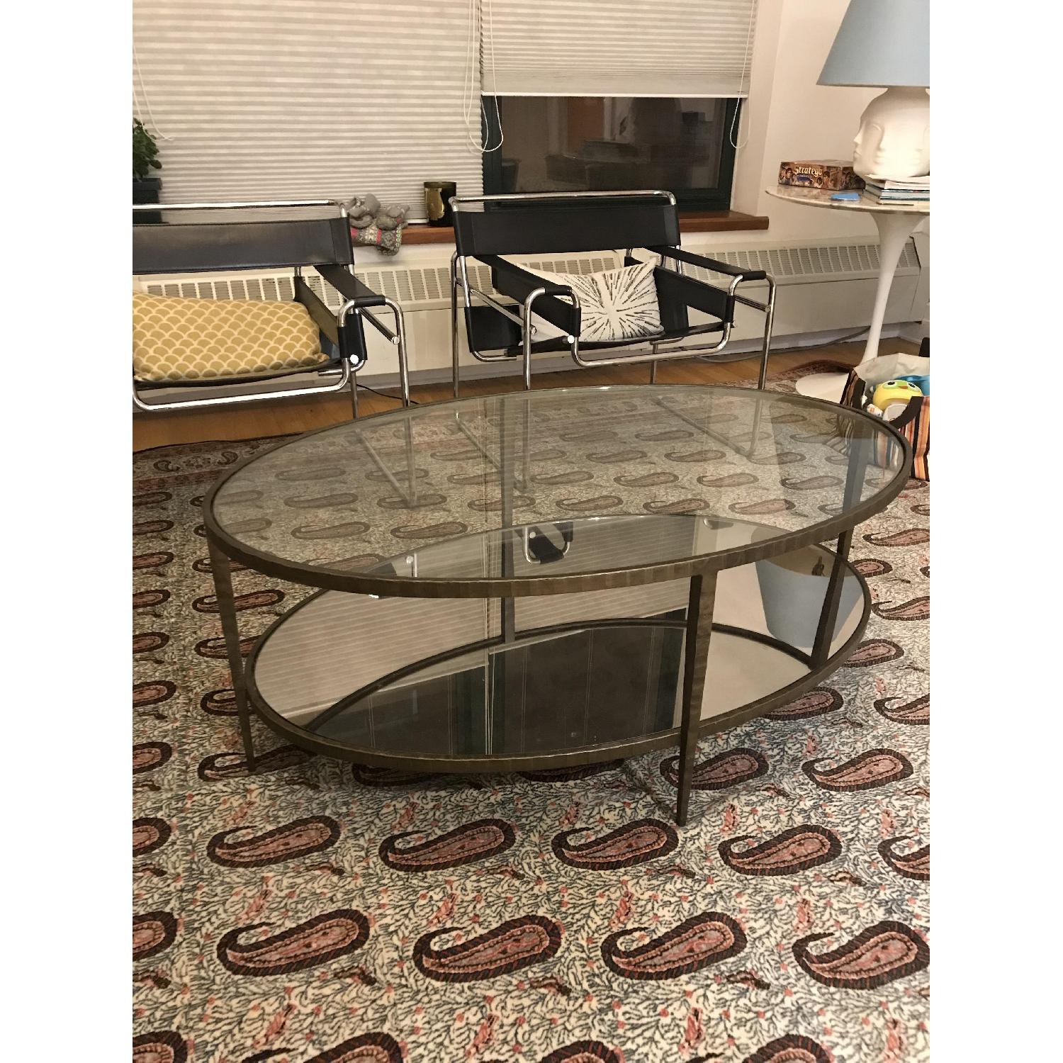 Crate & Barrel Clairemont Oval Coffee Table - image-3