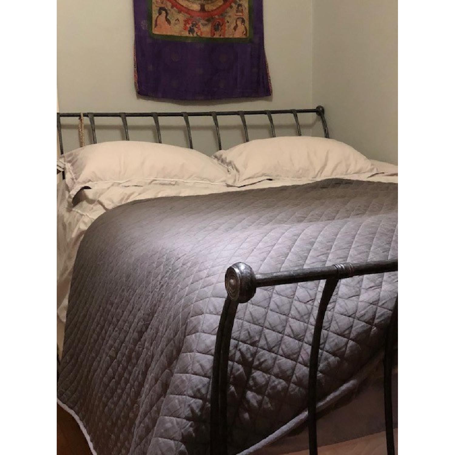 Charles P. Rogers Paris Wrought Iron Queen Sleigh Bed AptDeco