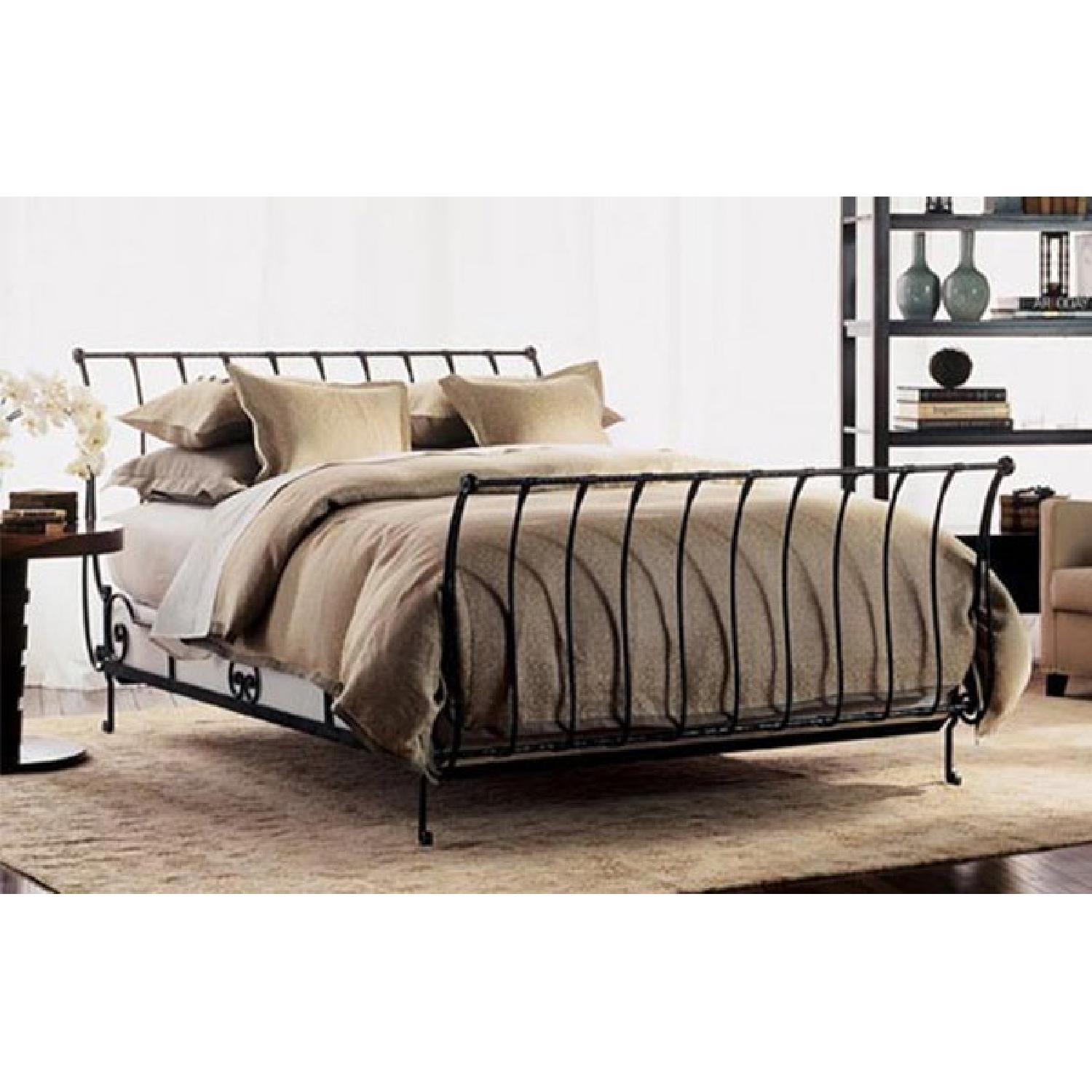 Charles P. Rogers Paris Wrought Iron Queen Sleigh Bed - image-4