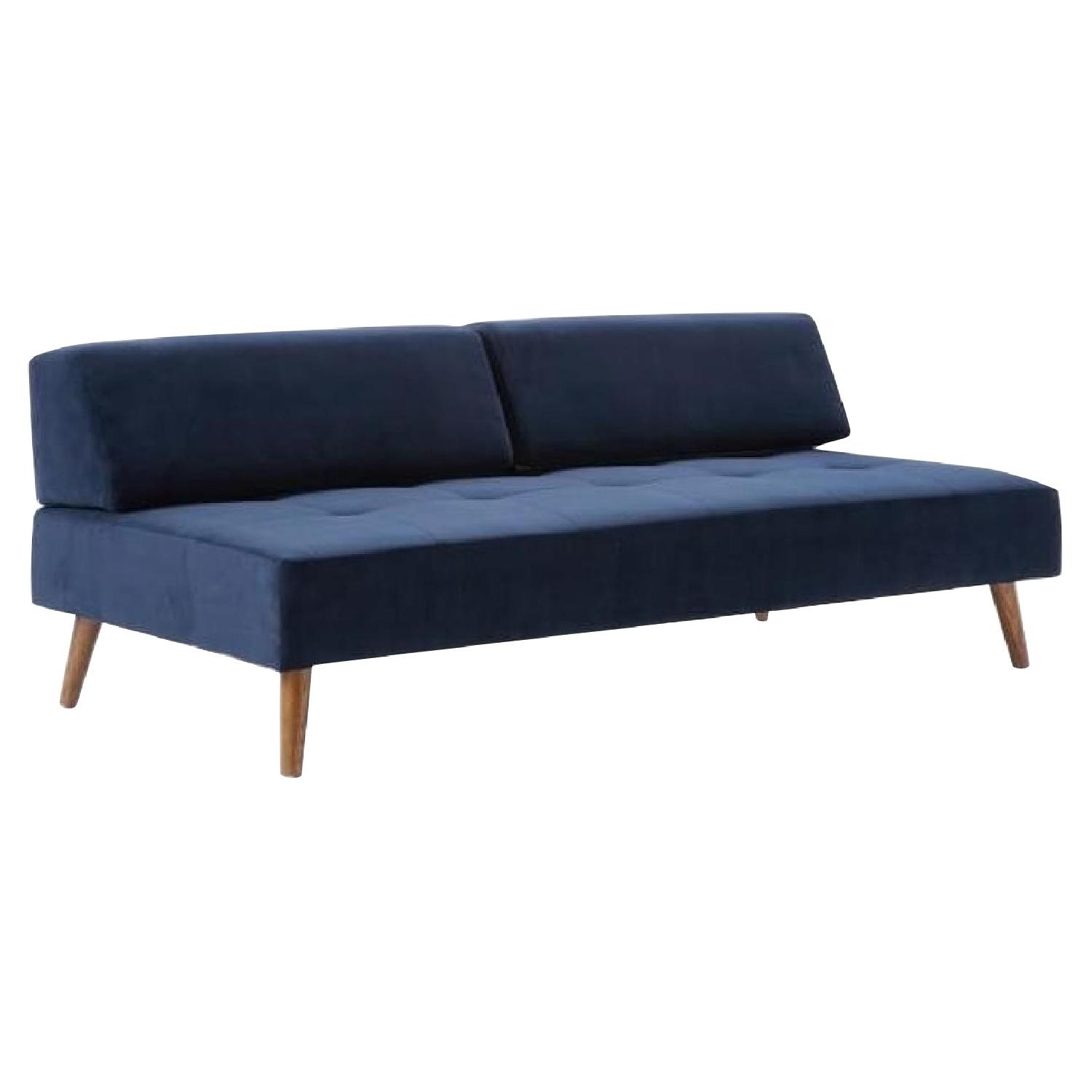 West Elm Retro Tillary Sofa in Ink Blue AptDeco