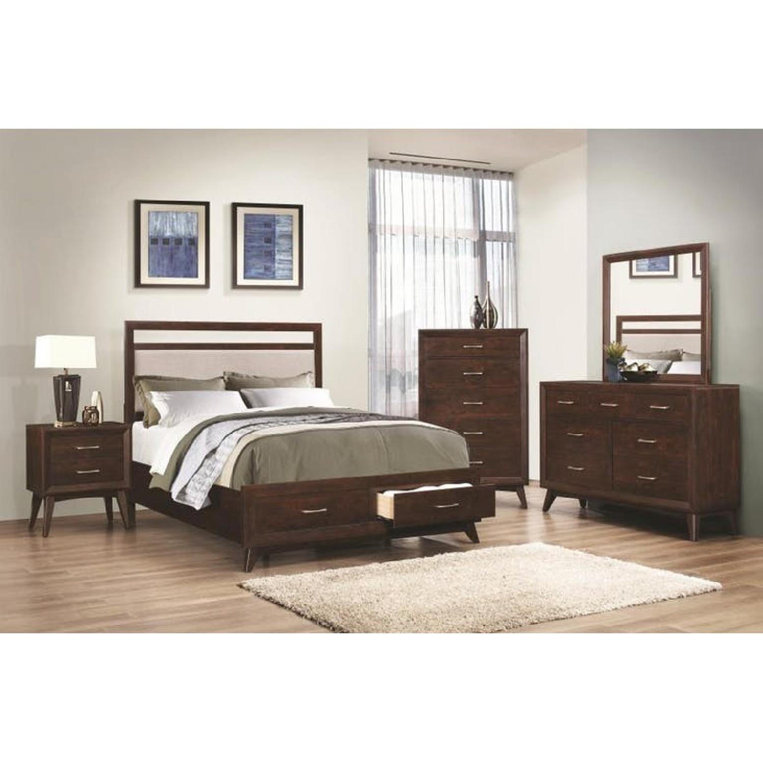 Coaster King Bed W Upholstered Headboard Storage Drawers Aptdeco