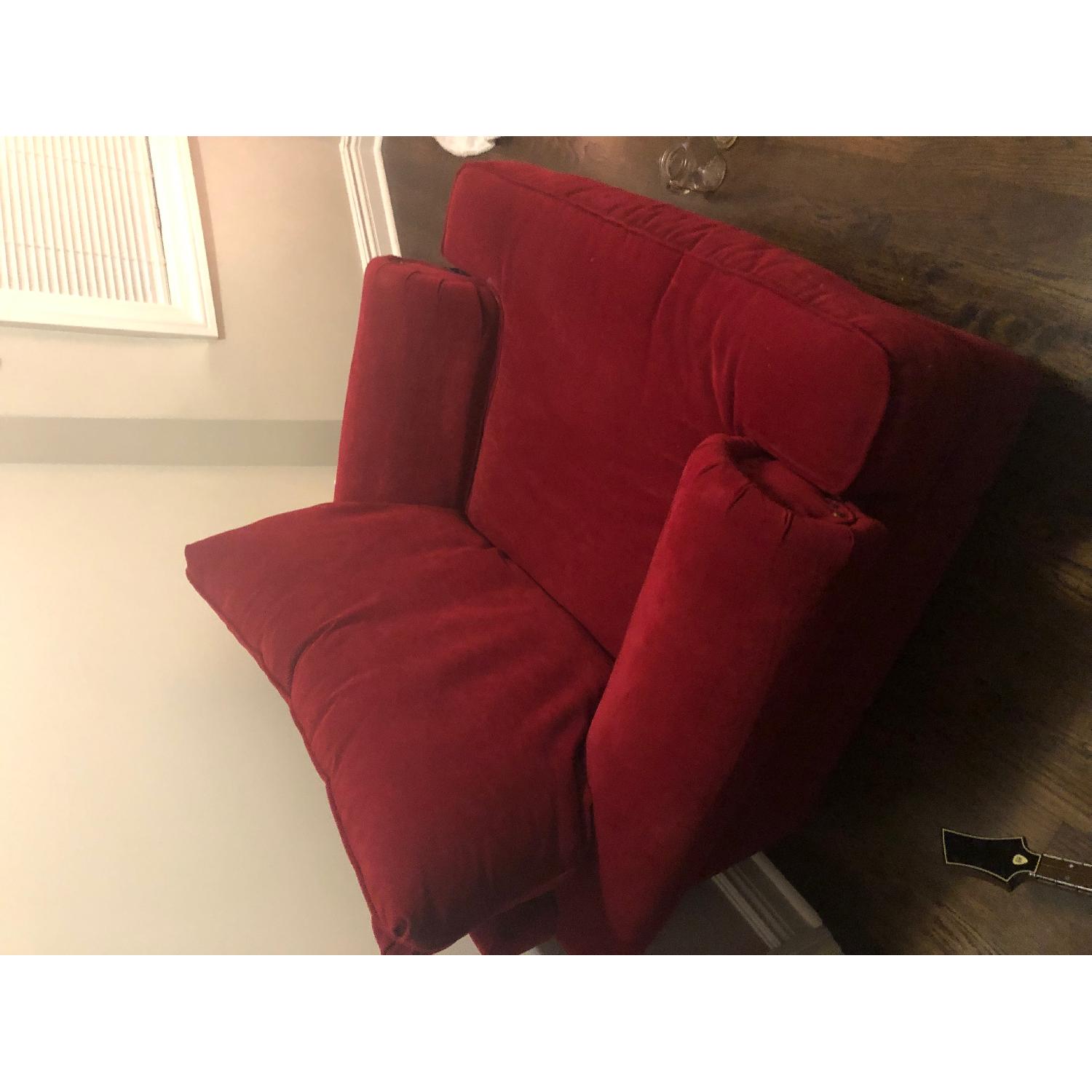 Havertys Red 3 Seater Sofa + Chair AptDeco