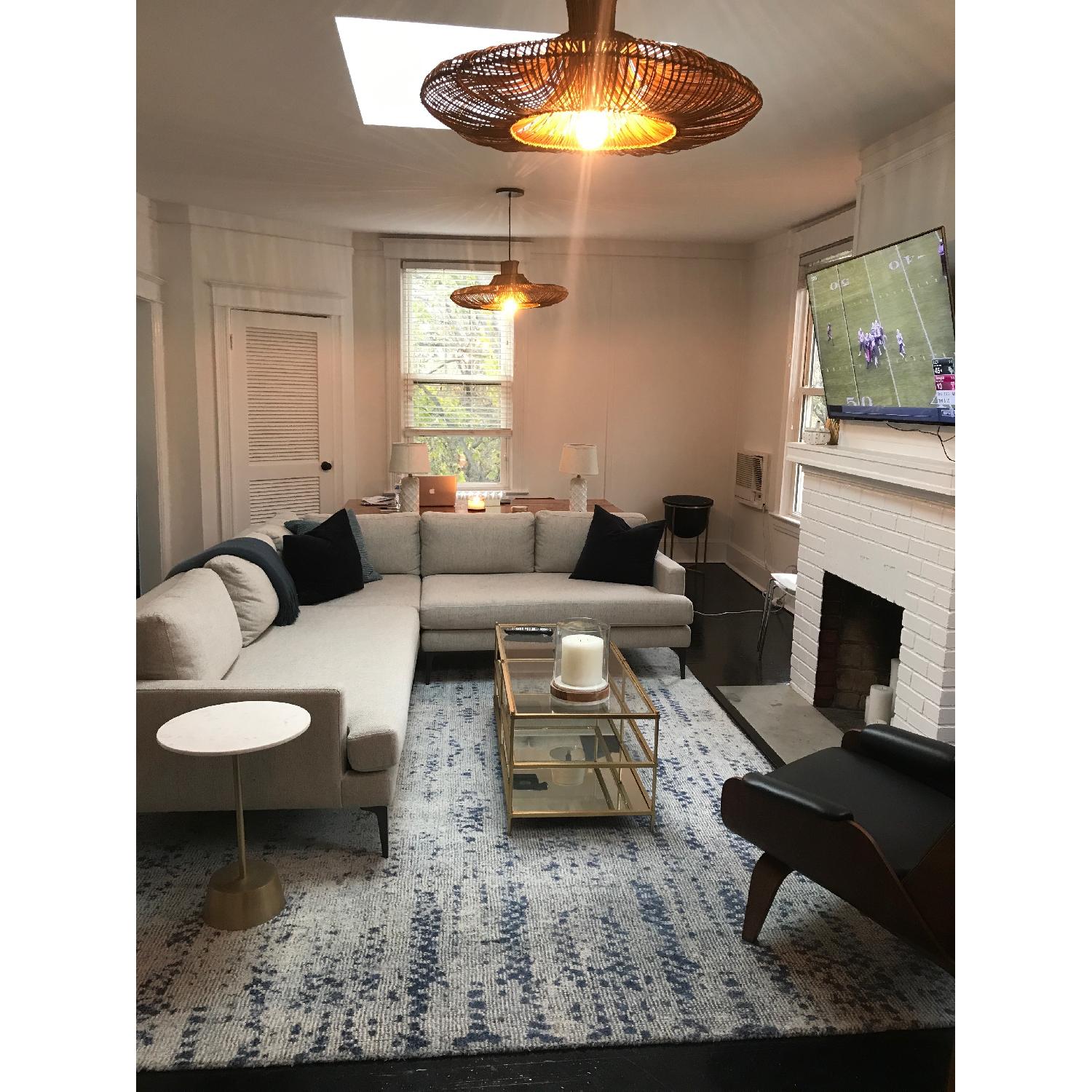 West Elm Distressed Foliage Rug in Moonstone - image-4