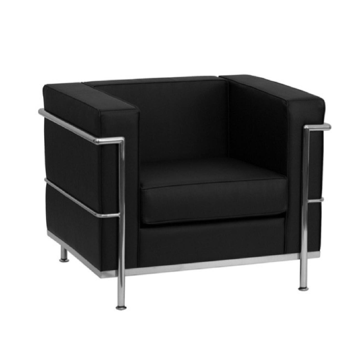 Le Corbusier LC2 Replica Black Leather Chair - image-3