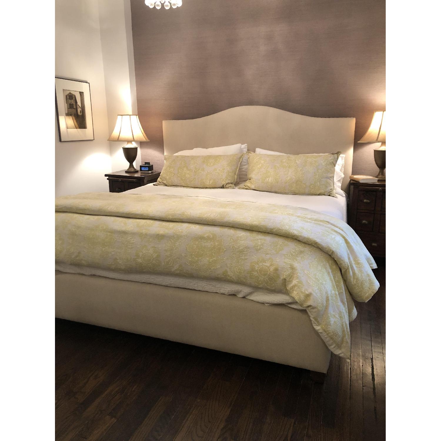 Pottery Barn Raleigh Curved Upholstered King Bed AptDeco