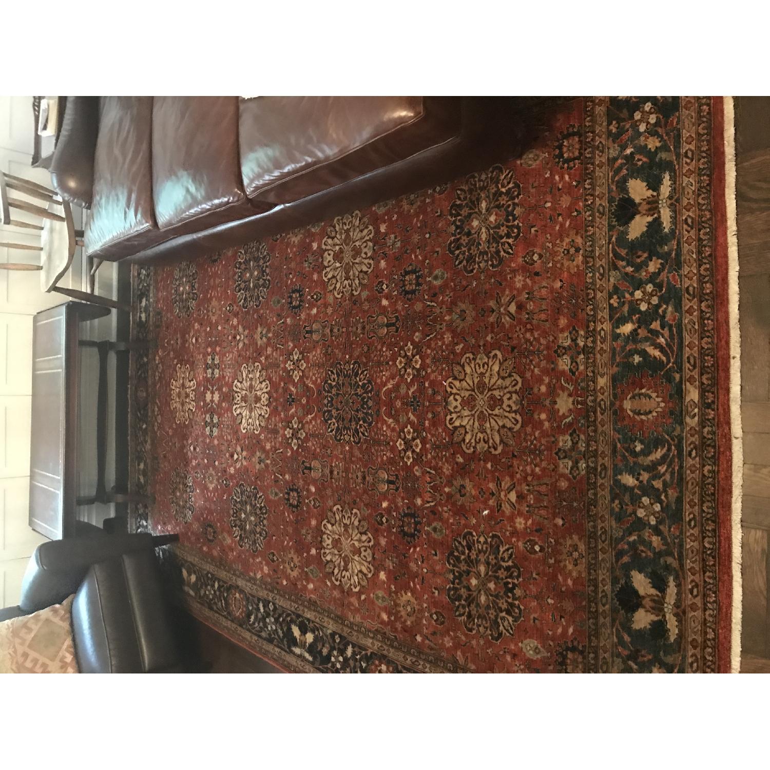 ABC Carpet & Home Hand Knot Wool Rug in Blue & Red - image-1