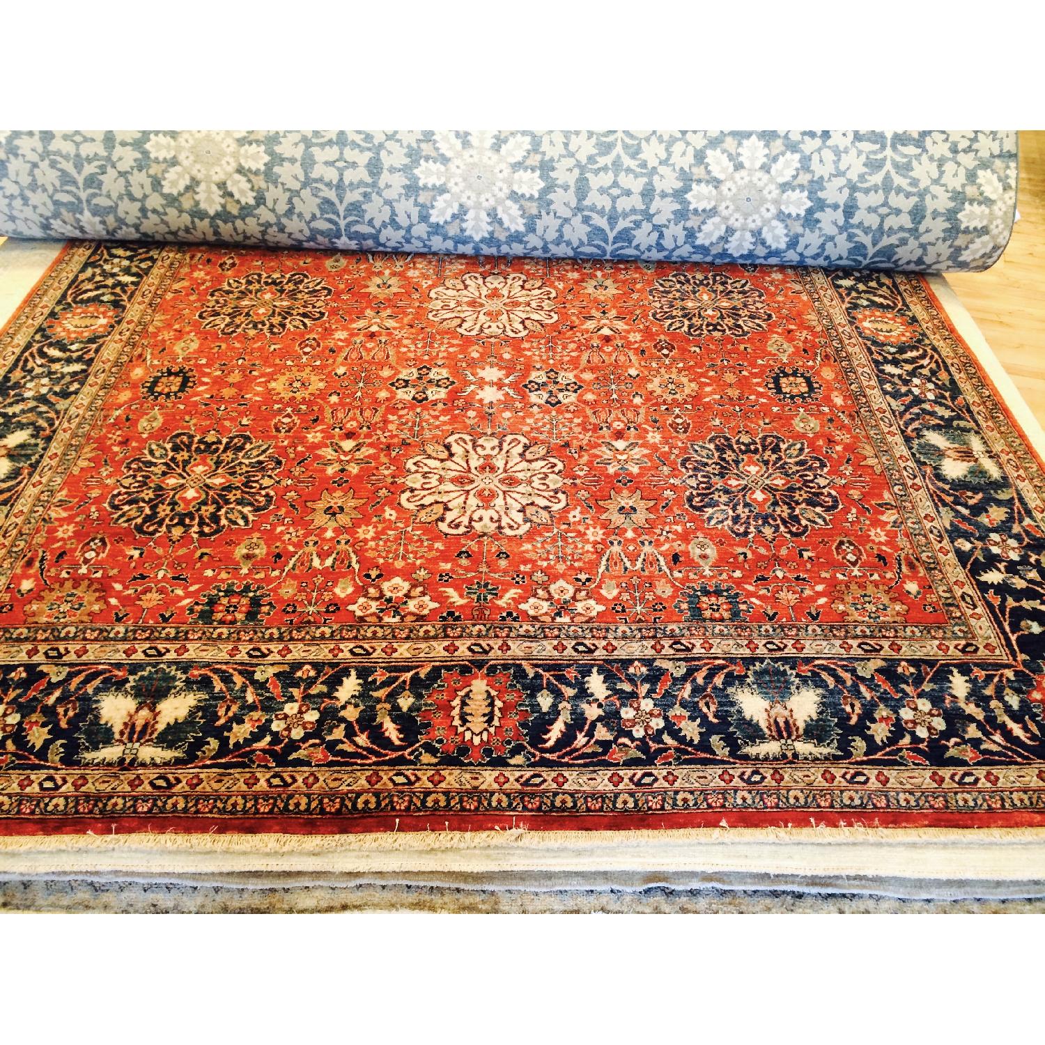 ABC Carpet & Home Hand Knot Wool Rug in Blue & Red - image-2