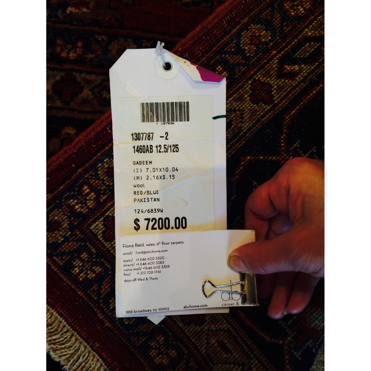 ABC Carpet & Home Hand Knot Wool Rug in Blue & Red - image-3