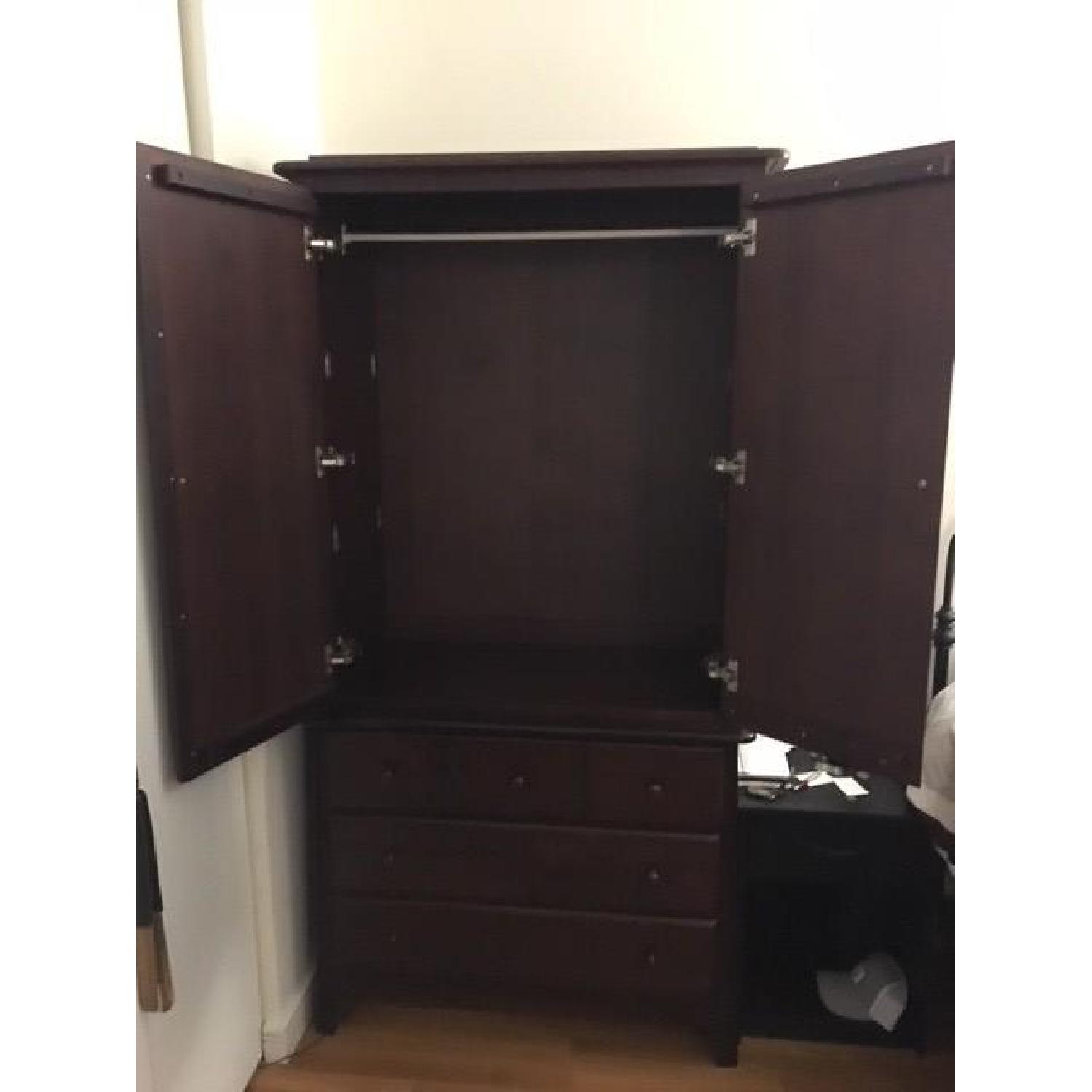 Dark Wood 2-Piece Armoire - image-1