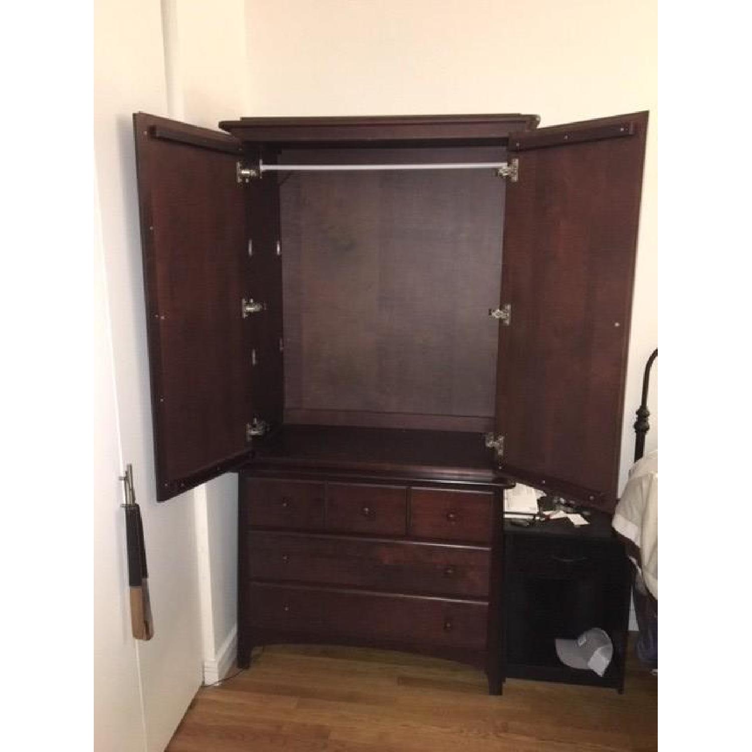 Dark Wood 2-Piece Armoire - image-2