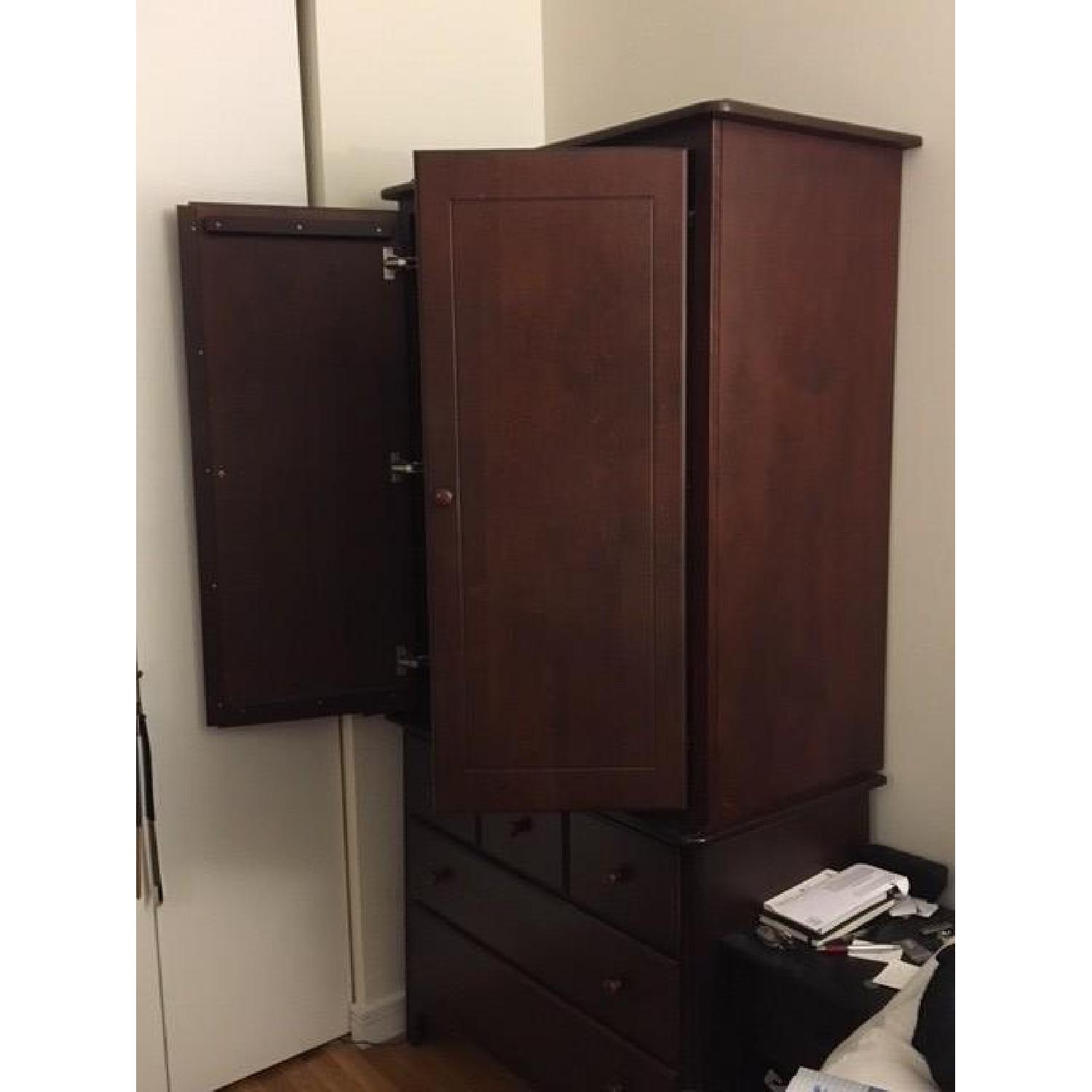 Dark Wood 2-Piece Armoire - image-3