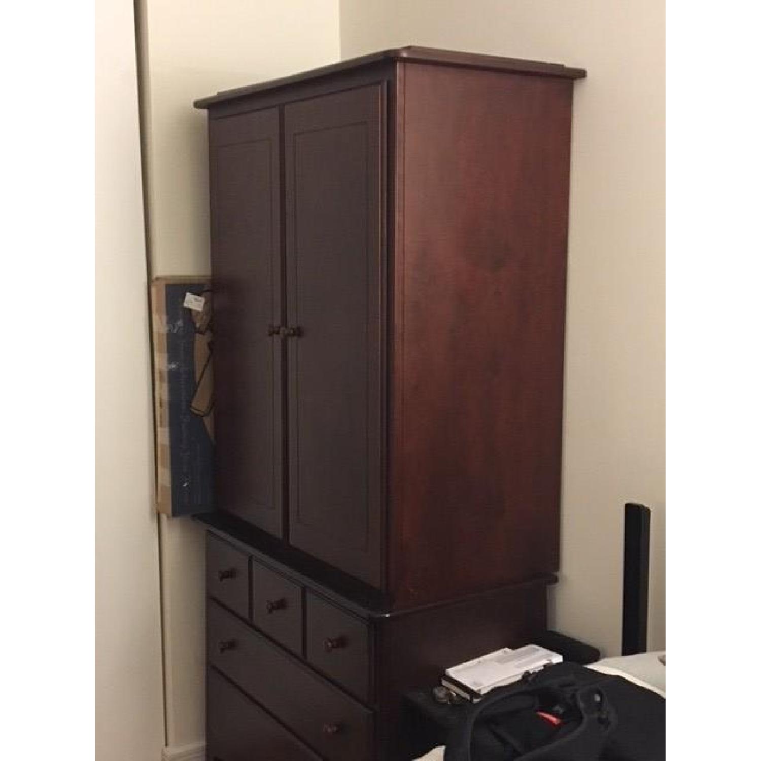 Dark Wood 2-Piece Armoire - image-4