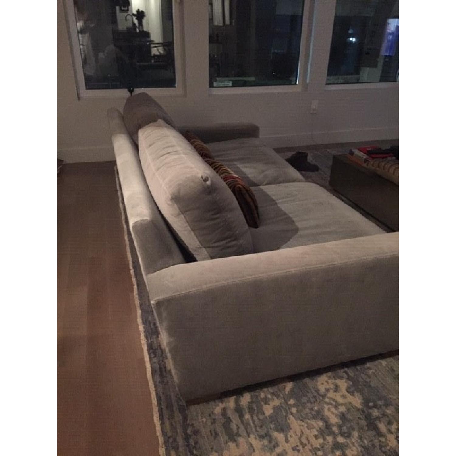 Restoration Hardware Maxwell Sofa in Fog Vintage Velvet AptDeco