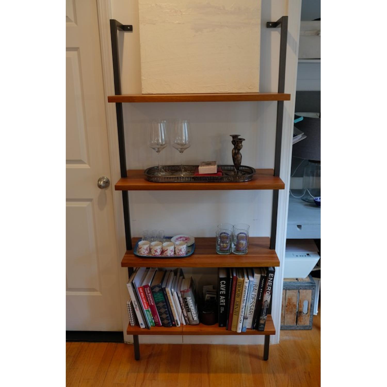 CB2 Helix Acacia Wall-Mounted Bookshelves - image-1