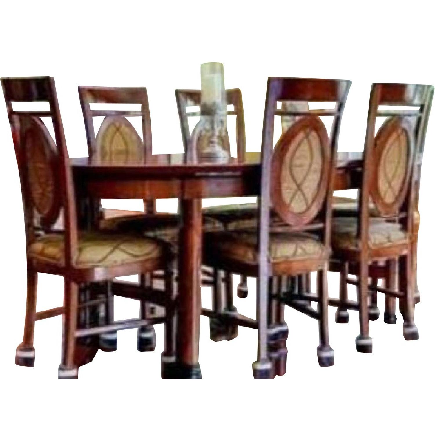 Antique Italian Expandable Dining Table w/ 6 Chairs - image-0