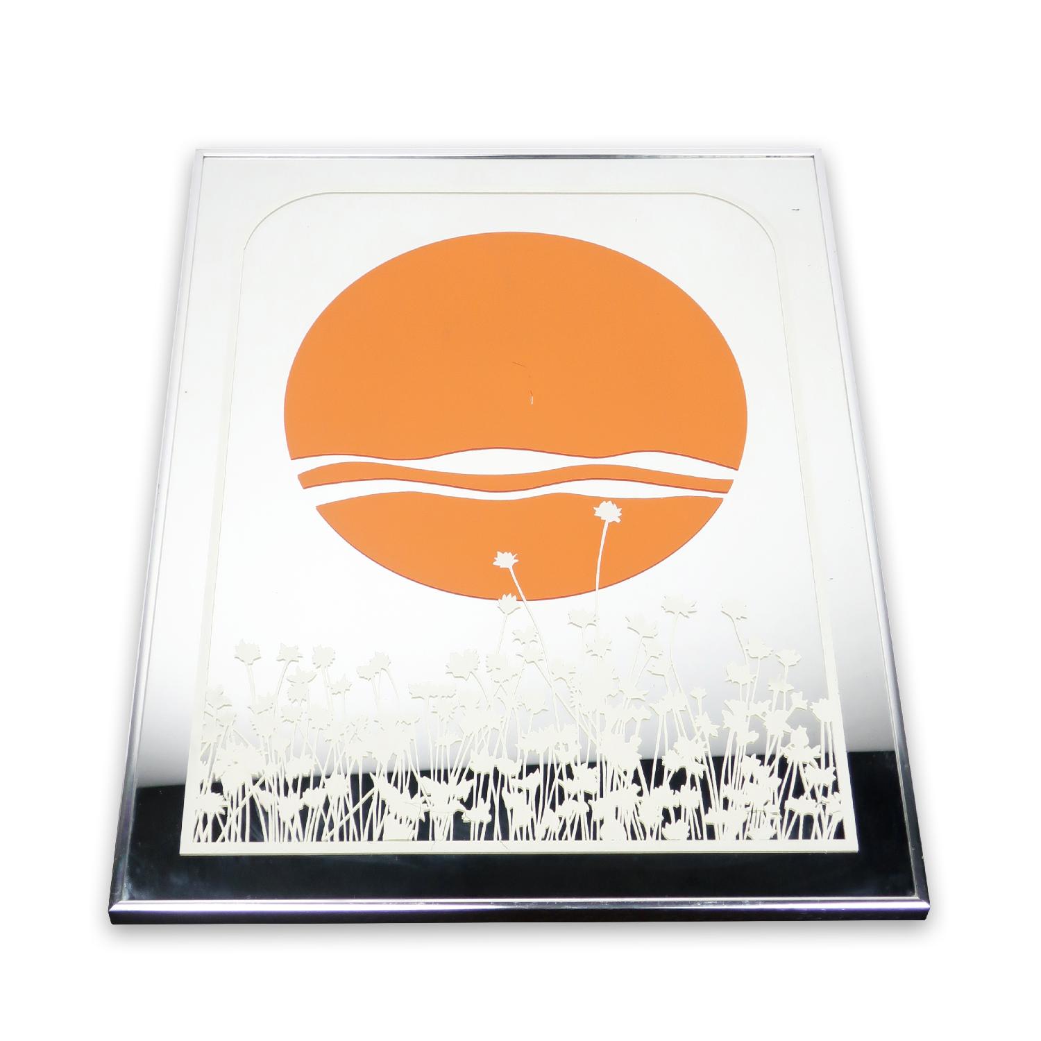 1970s Vintage Painted Mirror by Jim Rosloff for Academy Arts - image-2