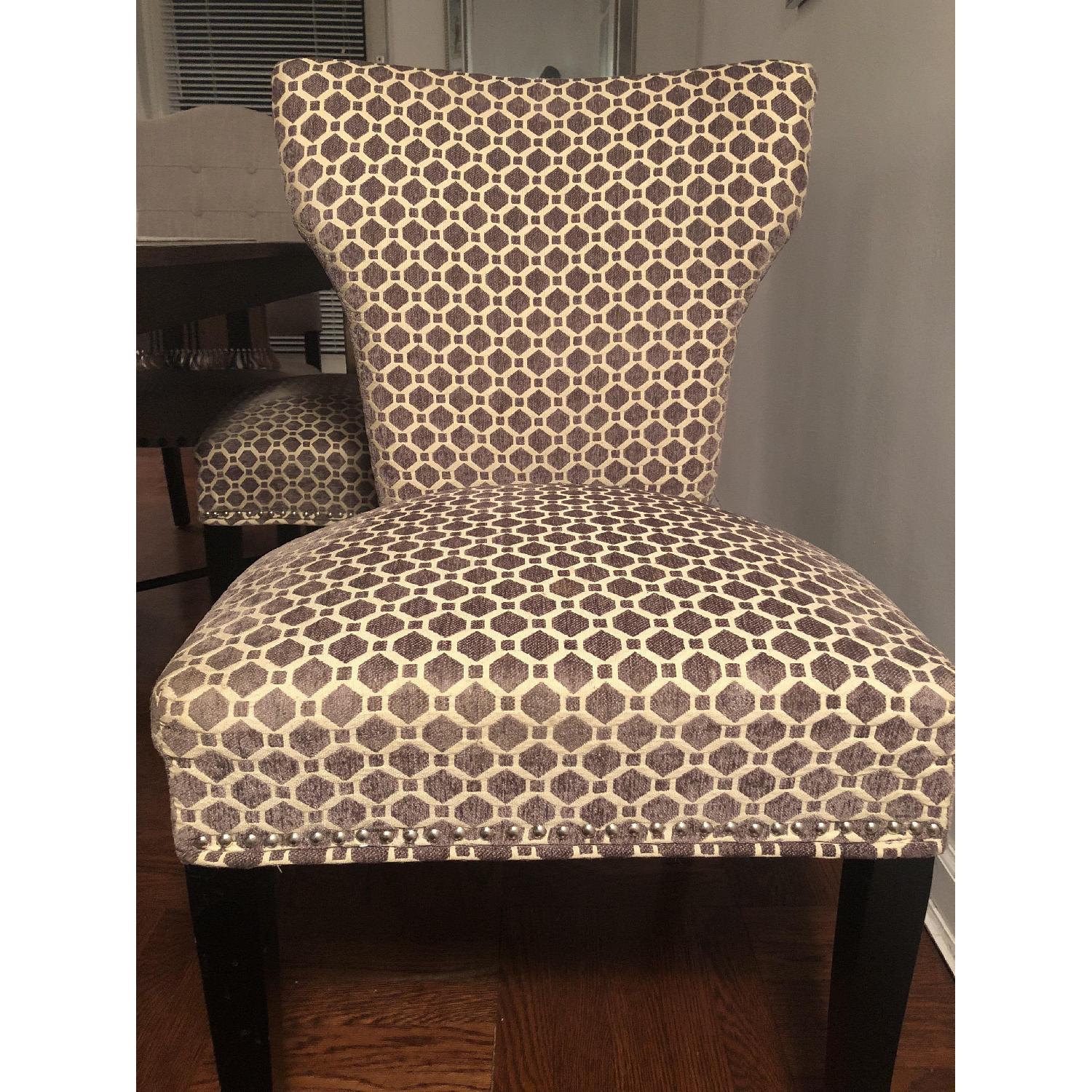 Patterned Grey Nailhead Dining Room Chair - image-5