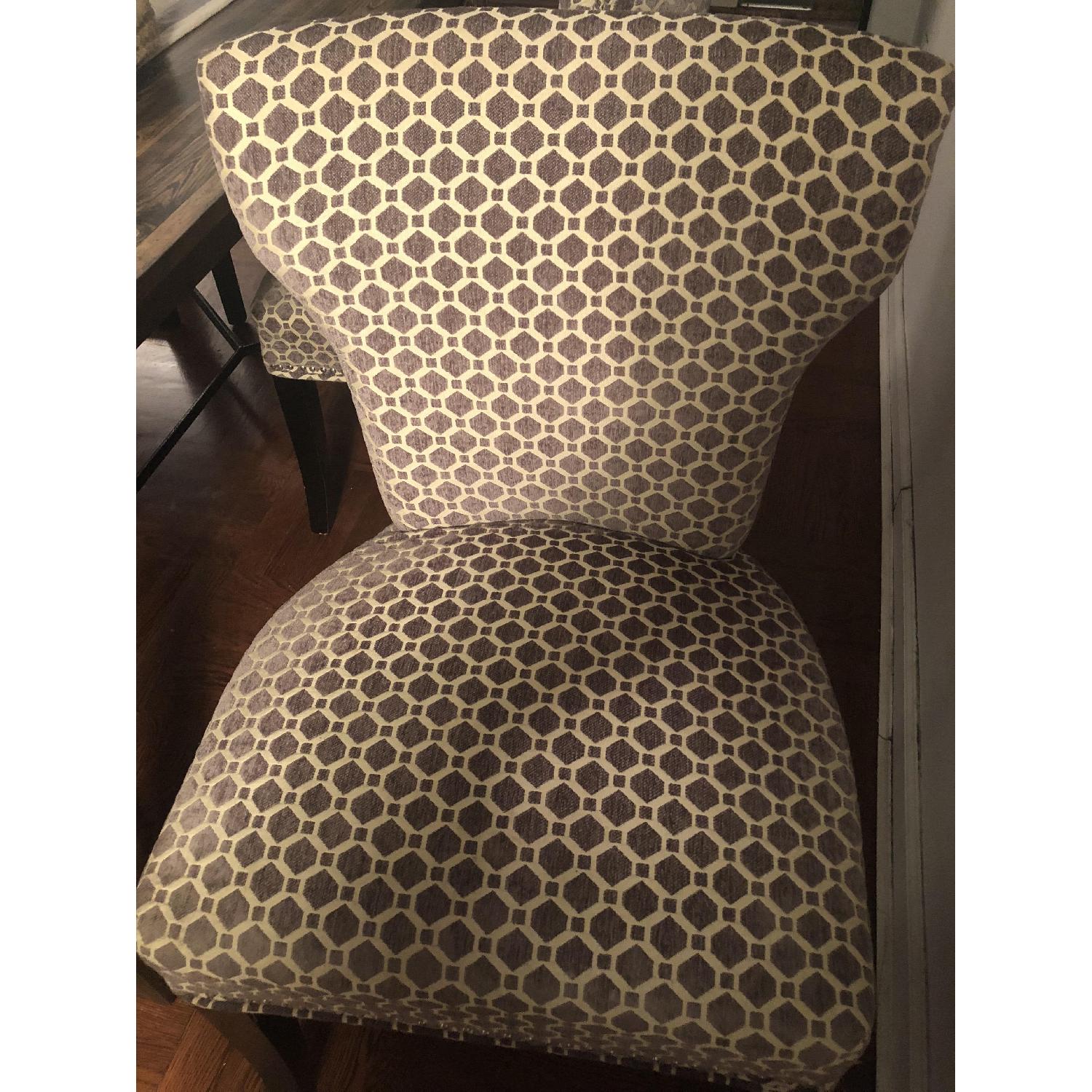 Patterned Grey Nailhead Dining Room Chair - image-6