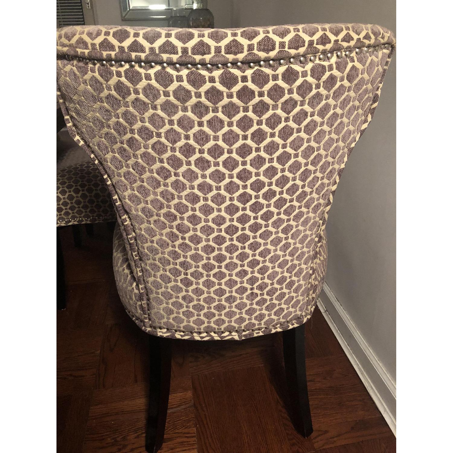 Patterned Grey Nailhead Dining Room Chair - image-7