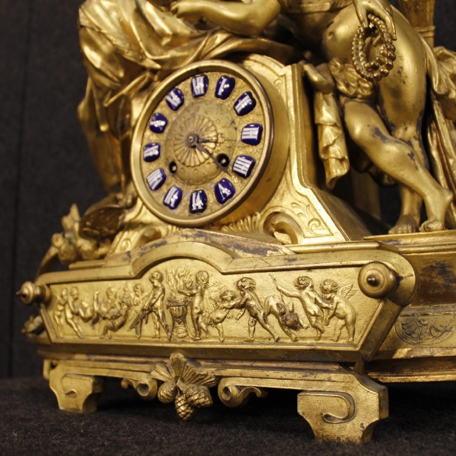 20th Century 1920 Chiseled & Gilt Antimony French Clock - image-5