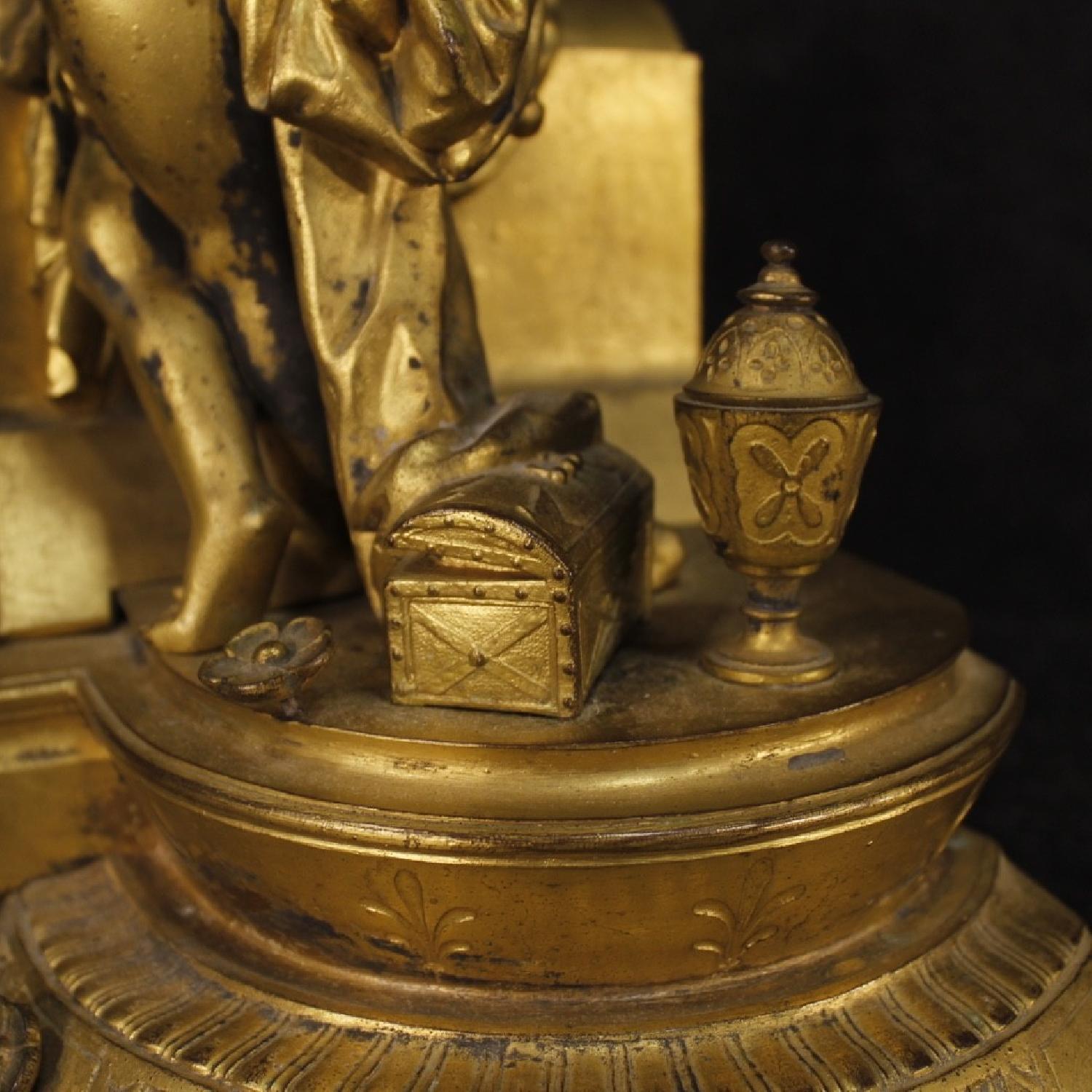 20th Century 1920 Chiseled & Gilt Antimony French Clock - image-8