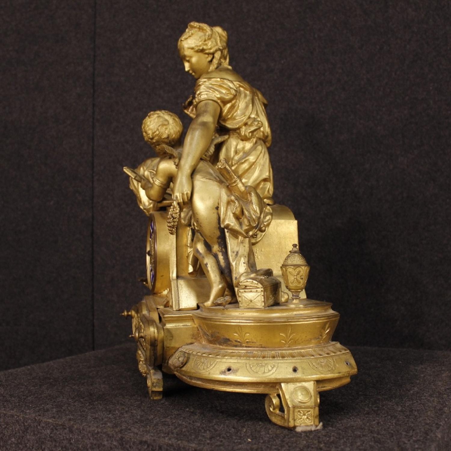 20th Century 1920 Chiseled & Gilt Antimony French Clock - image-9