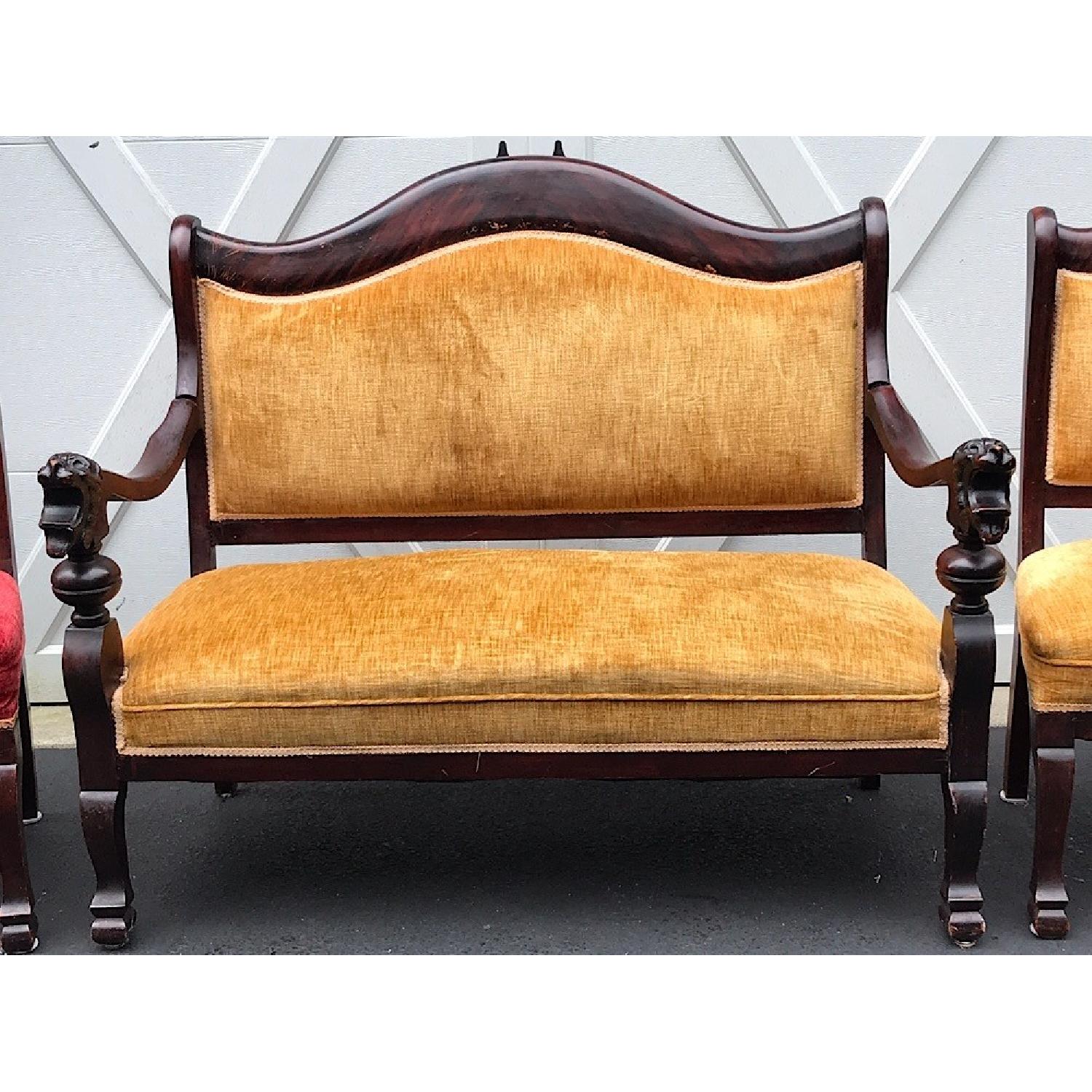 Antique Settee 2 Matching Side Chairs Aptdeco