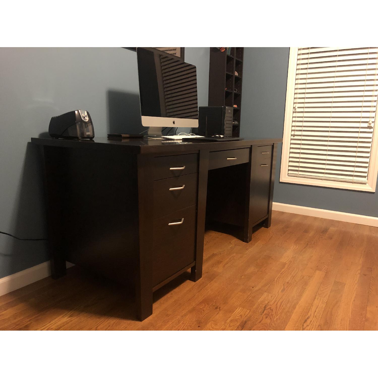 Wood Desk & Bookcase/File Cabinet - image-3