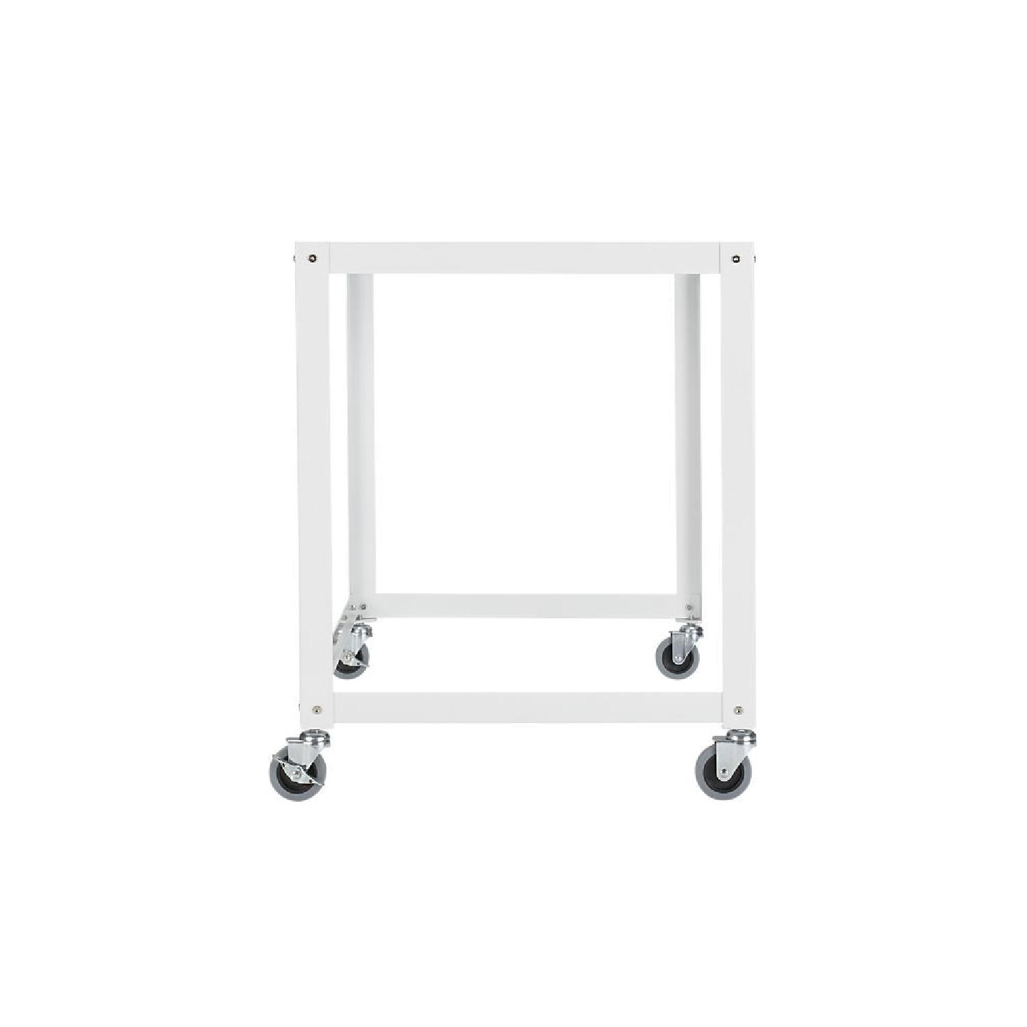 CB2 Go-Cart White Rolling Desk - image-3