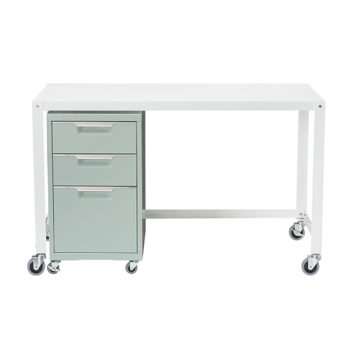 CB2 Go-Cart White Rolling Desk - image-4