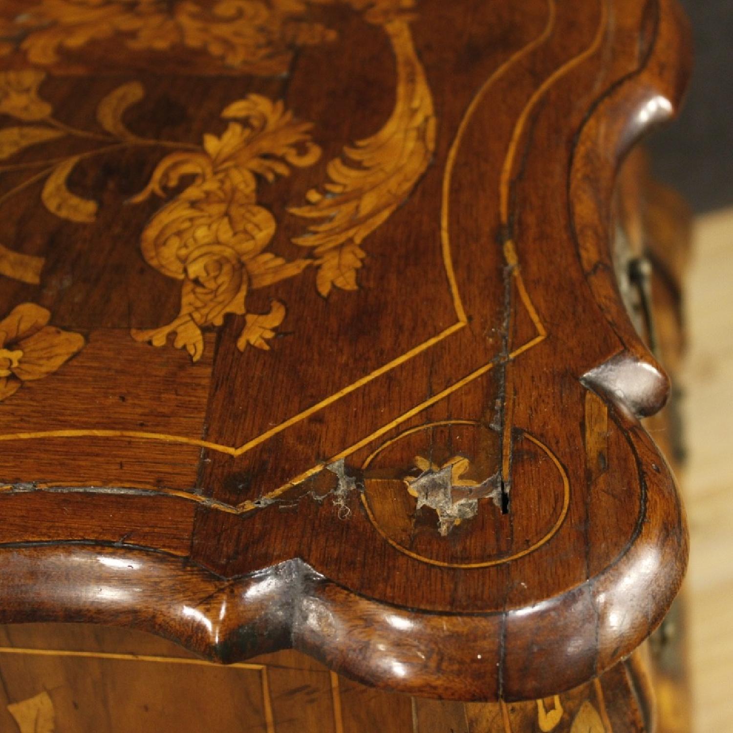 19th Century 1870 Inlaid Wood 4 Drawers Dutch Dresser - image-2