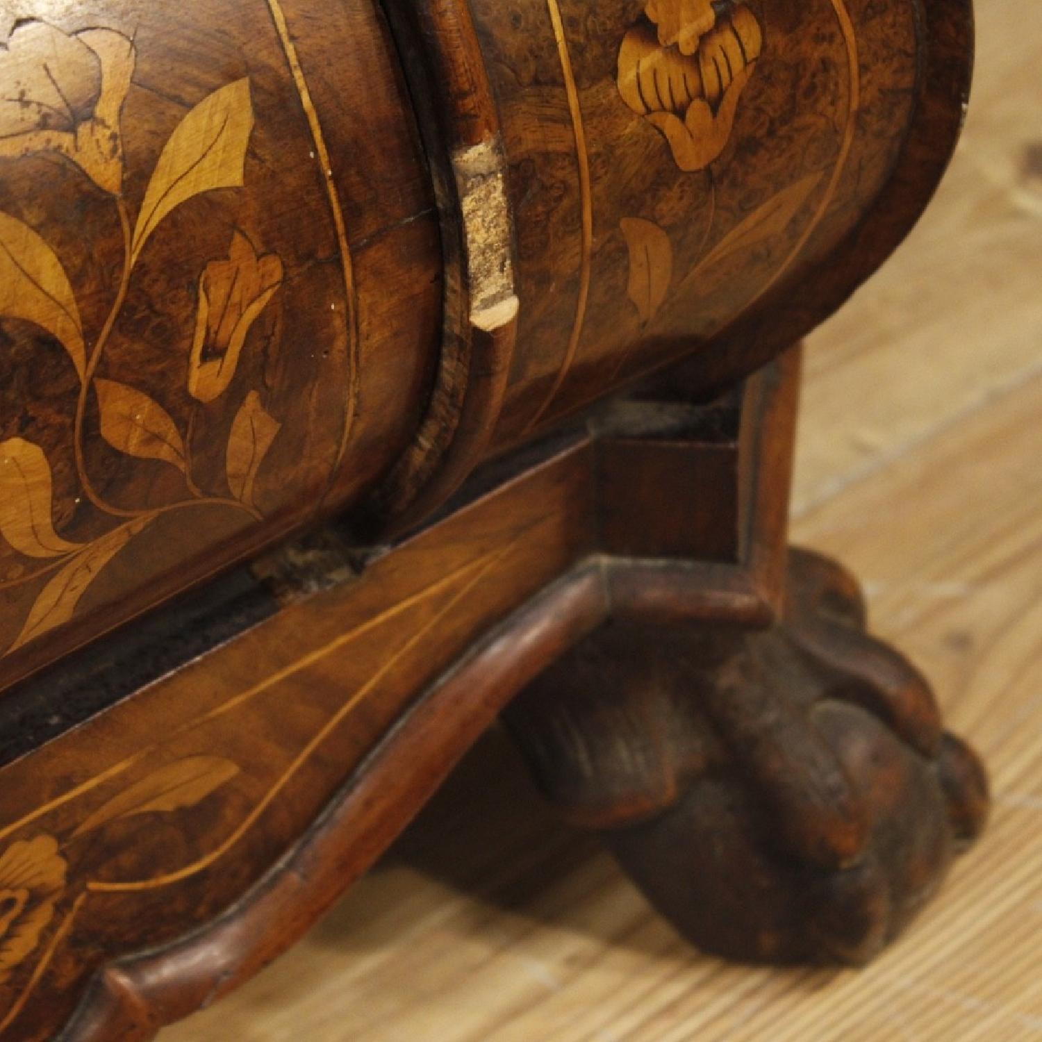 19th Century 1870 Inlaid Wood 4 Drawers Dutch Dresser - image-10