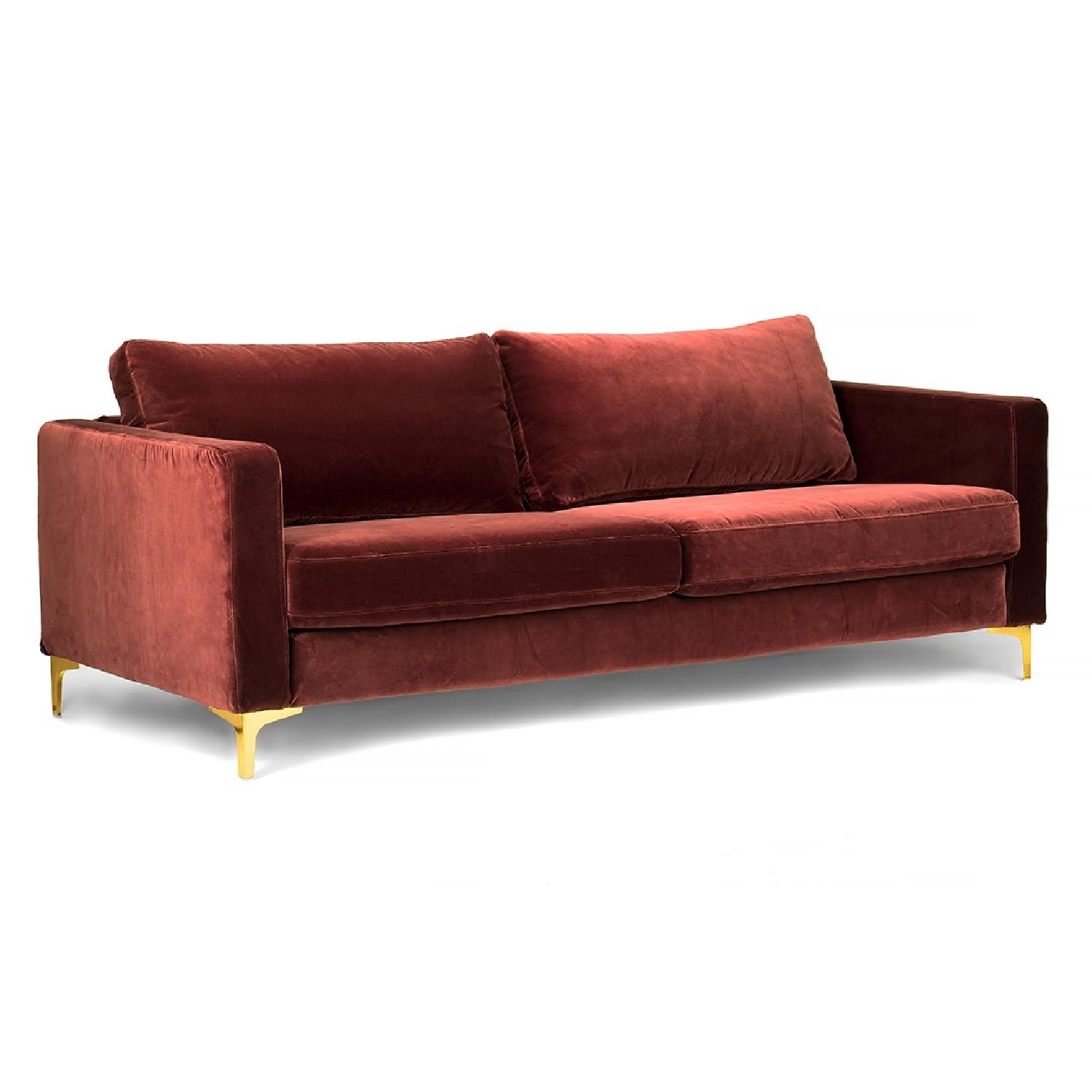 Brown Fabric Sofa AptDeco