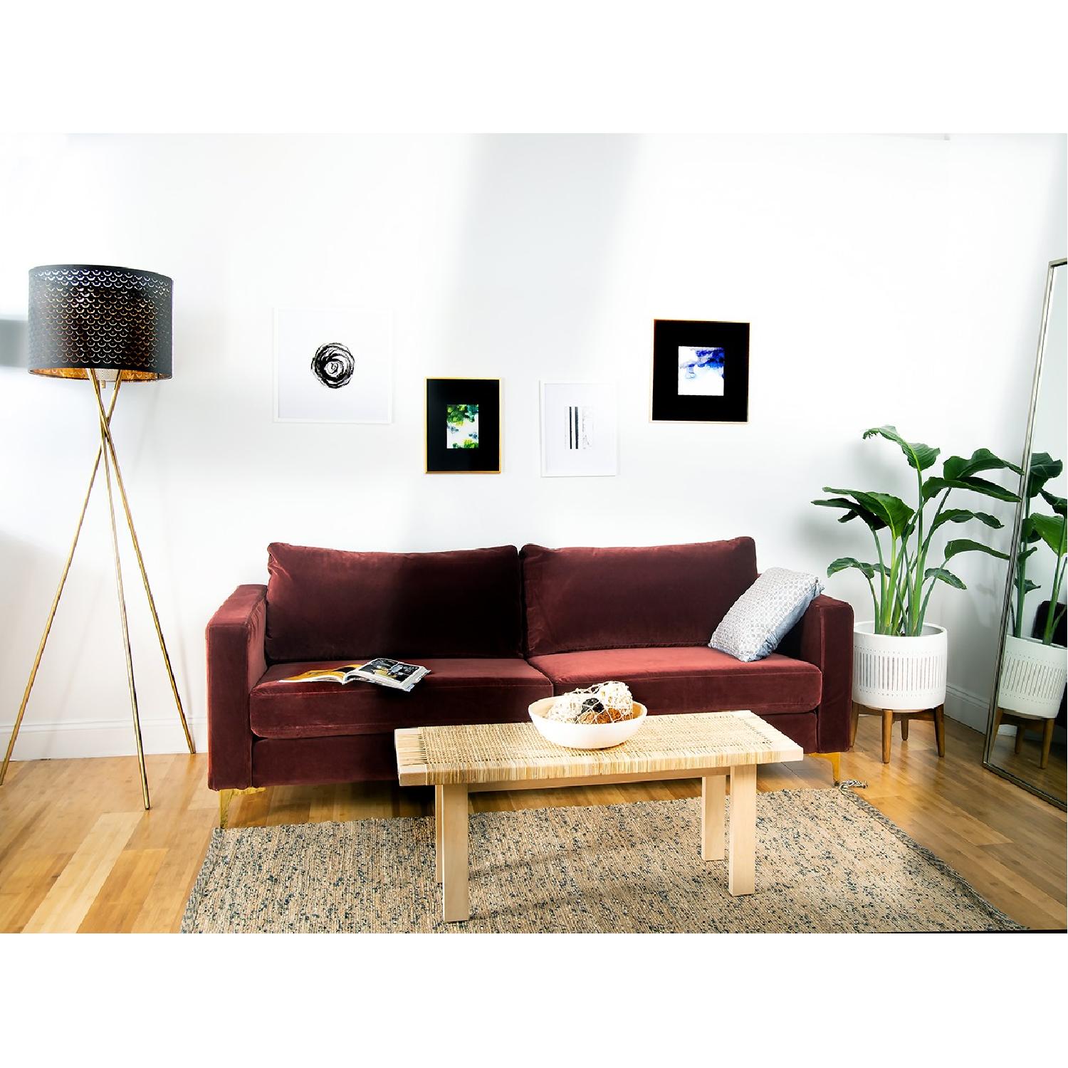 Brown Fabric Sofa - image-2